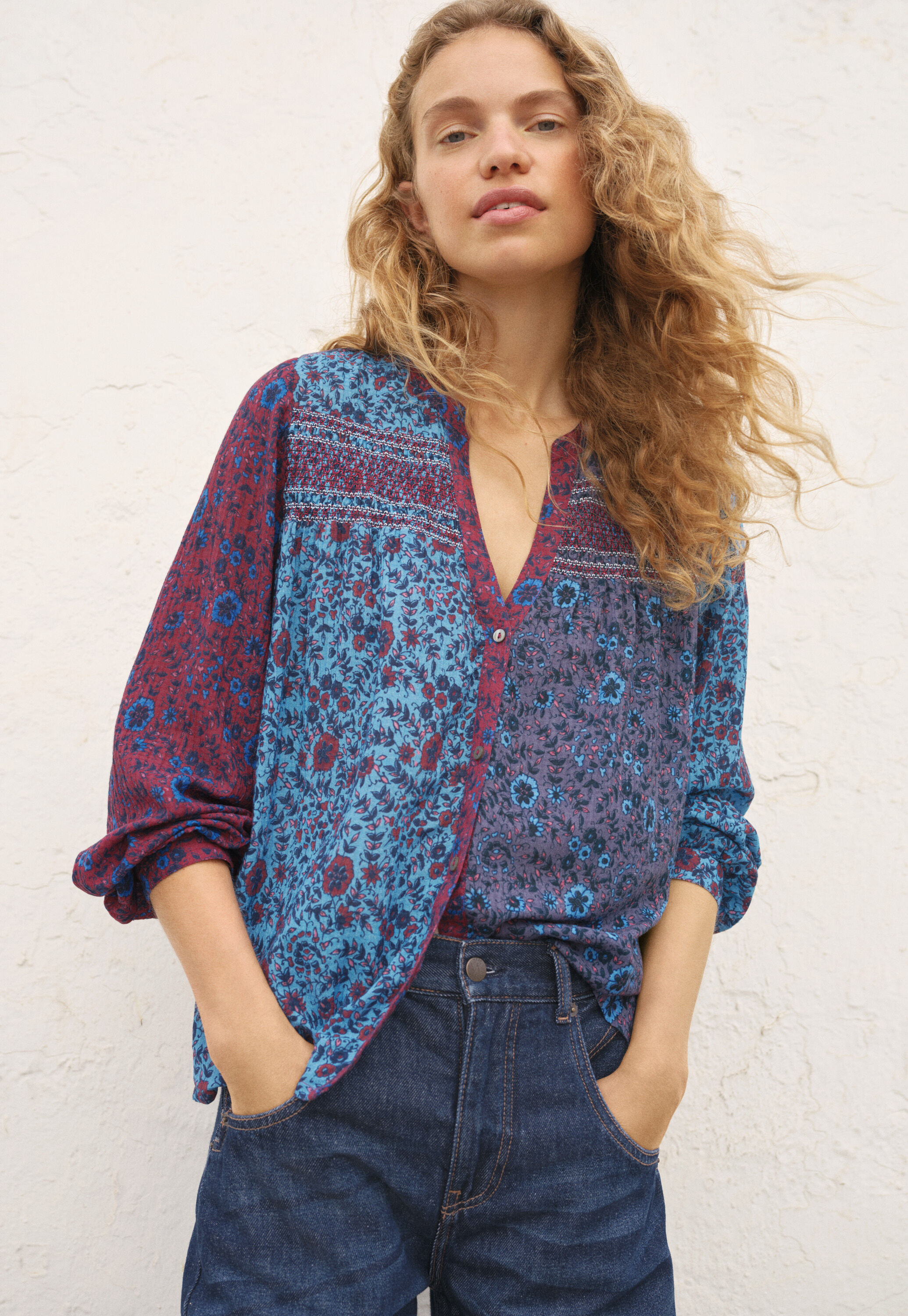 Bestickte Bluse
