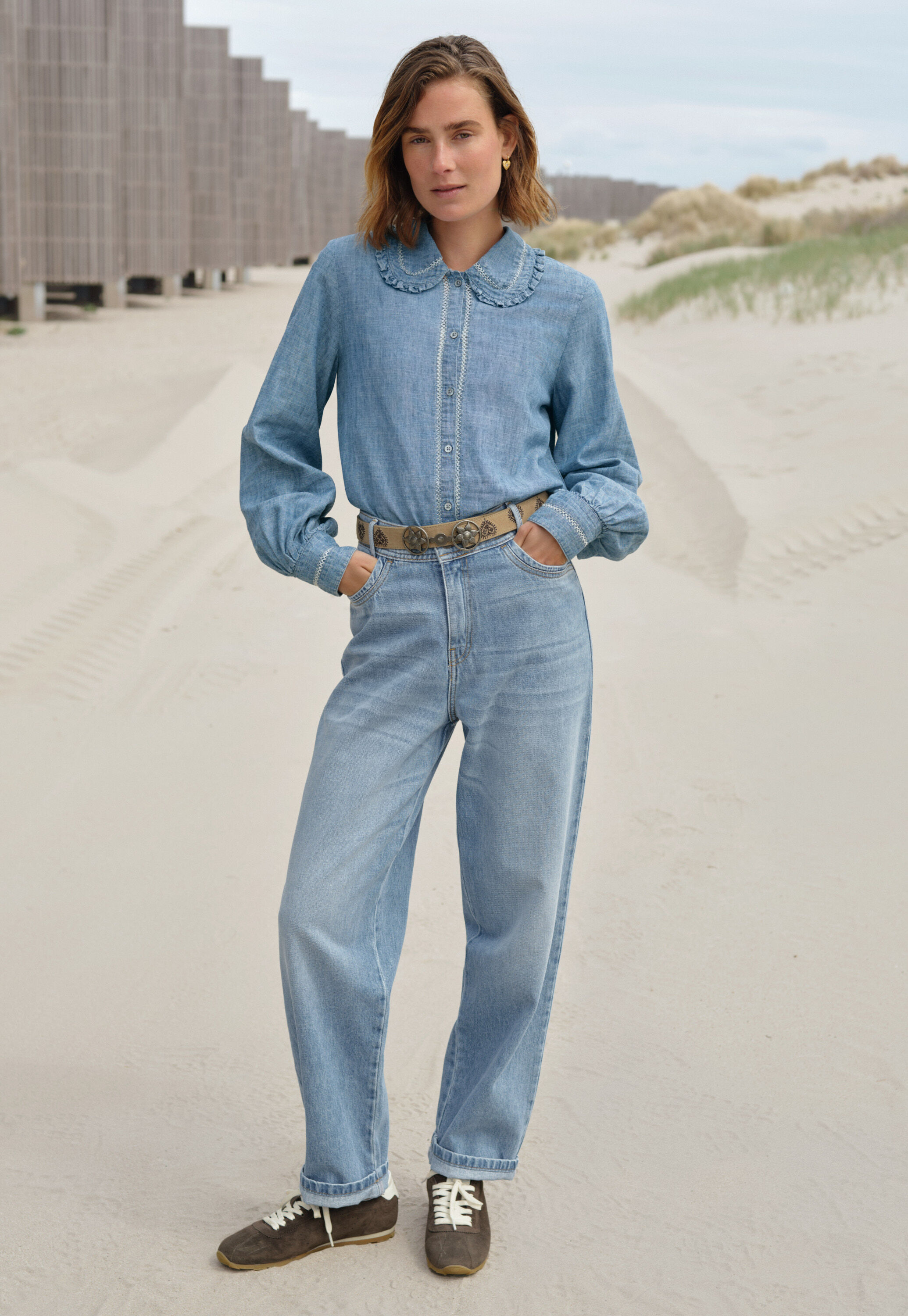 Mom Jeans, Mittlere Waschung, large