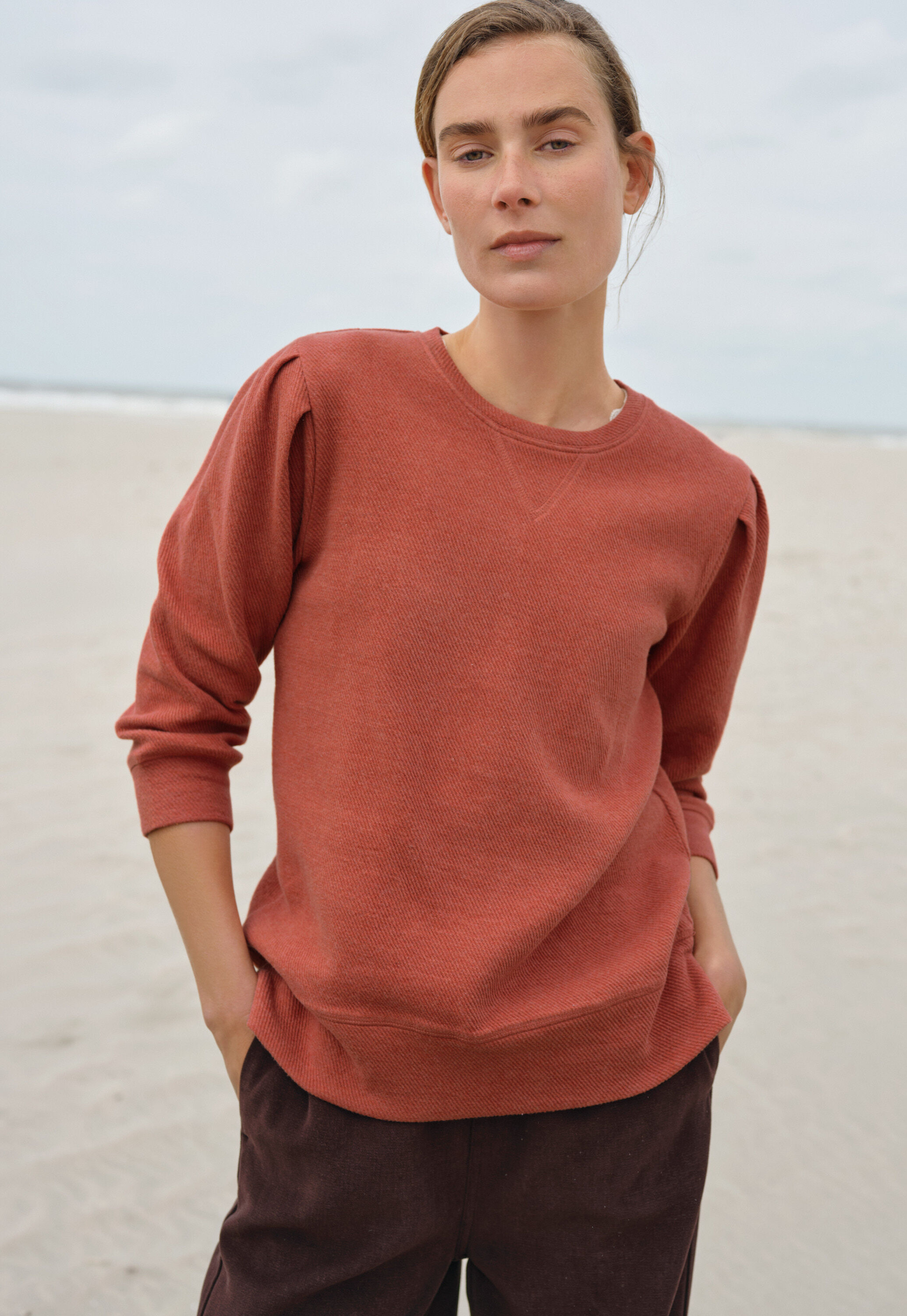 Sweatshirt mit Falten&auml;rmeln