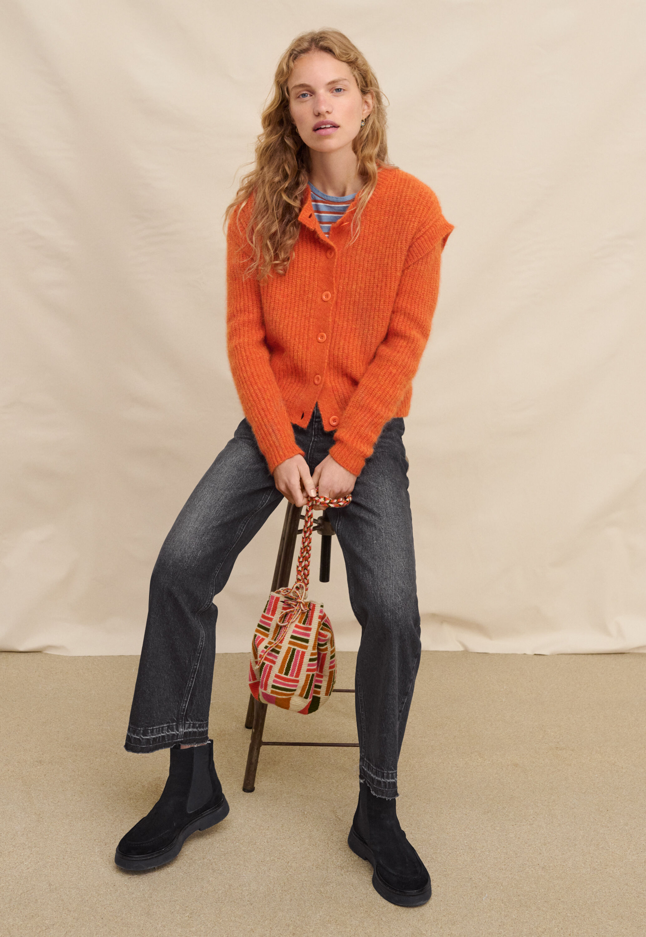 Umh&auml;ngetasche, Rosa/Orange, large