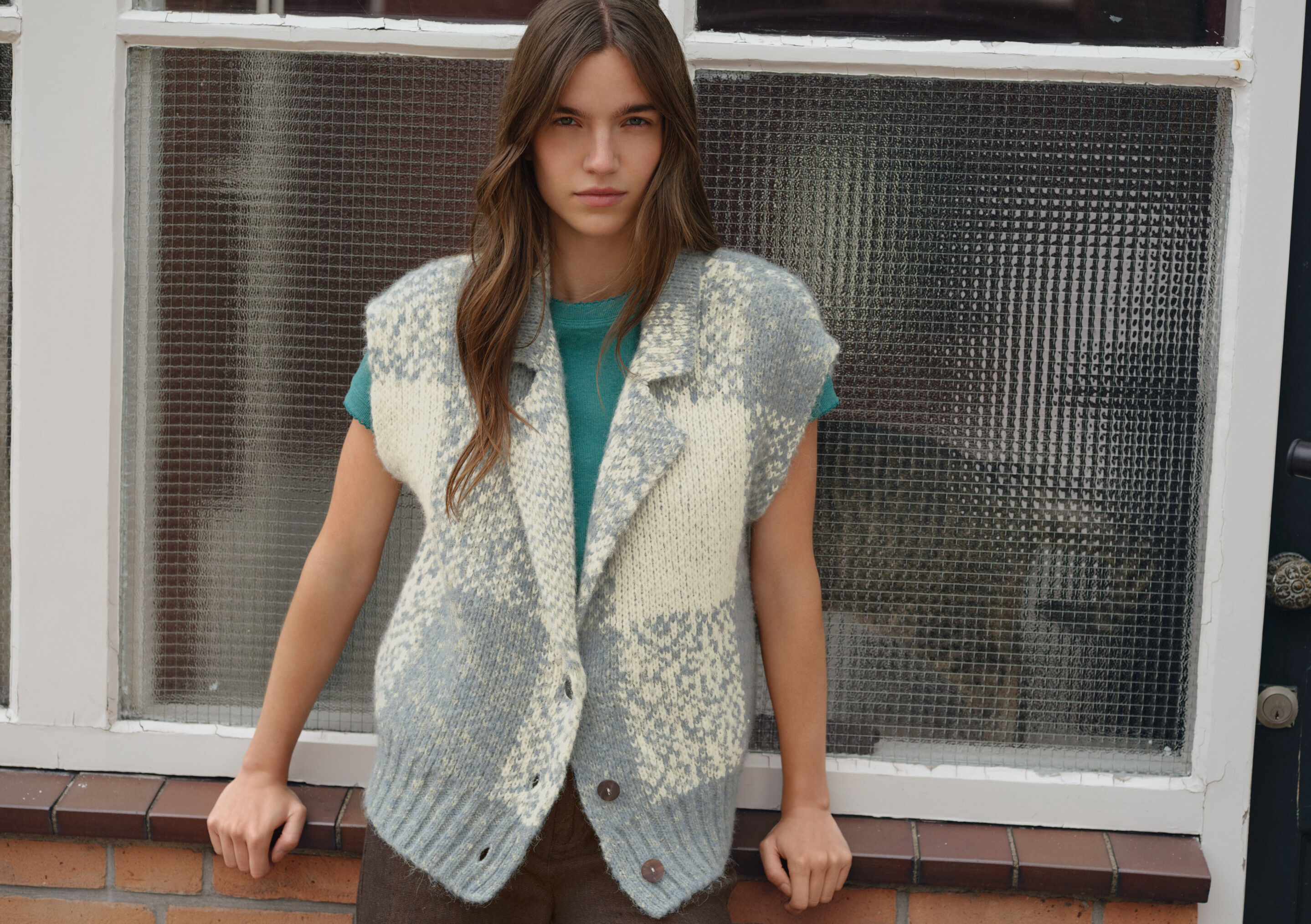 Cardigan mit Waffelmuster