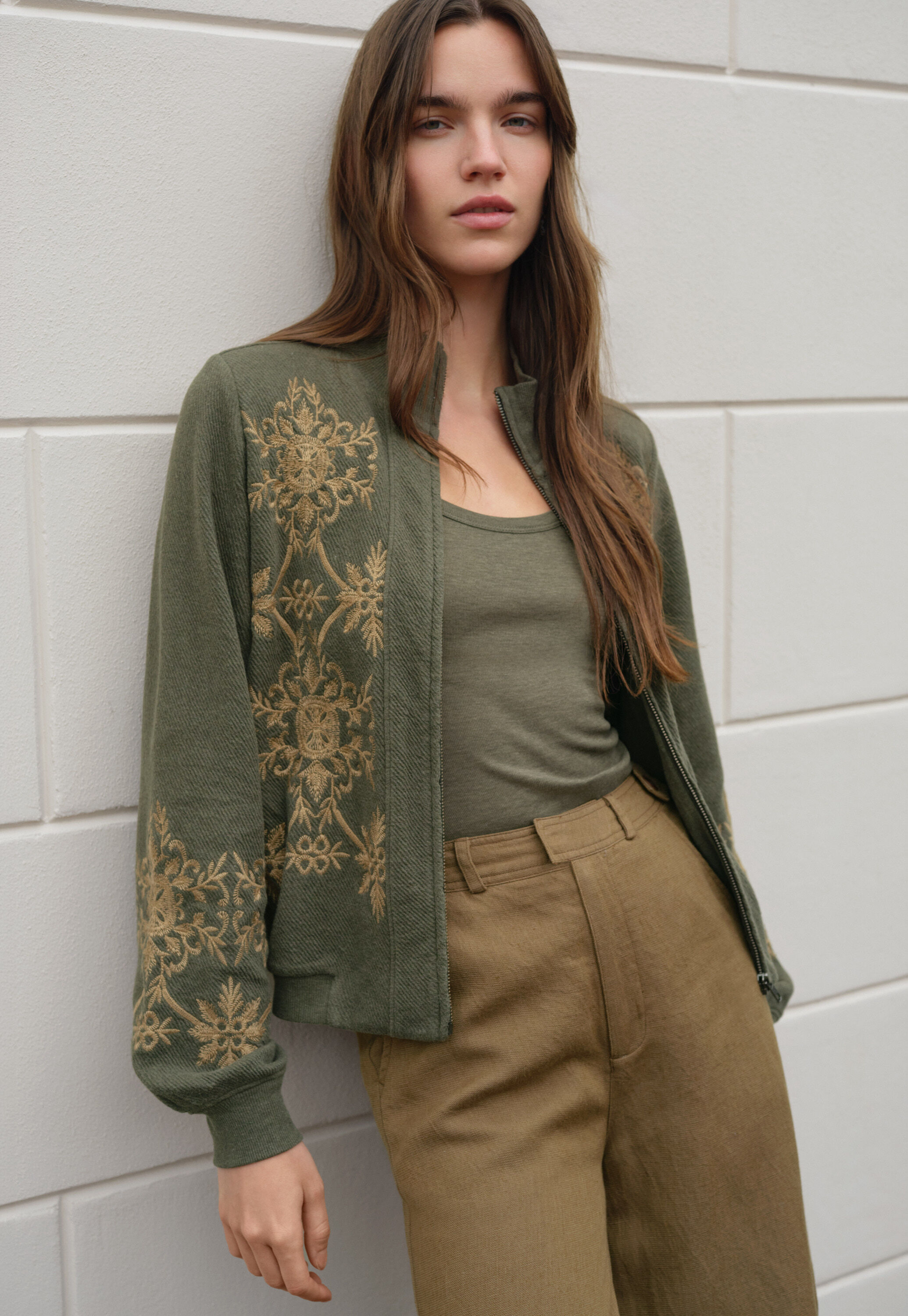 Bestickte Steppjacke