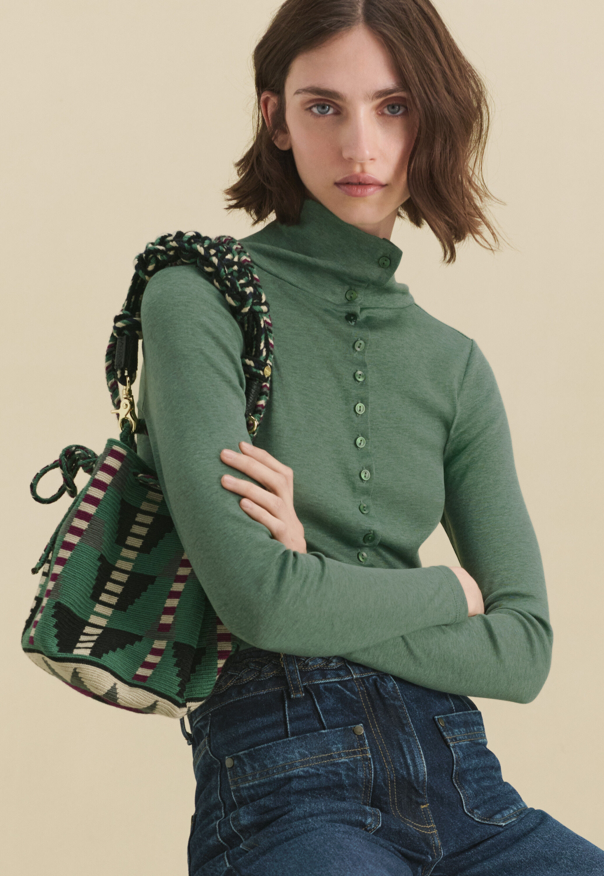 Crossbody-Tasche, Jade, large