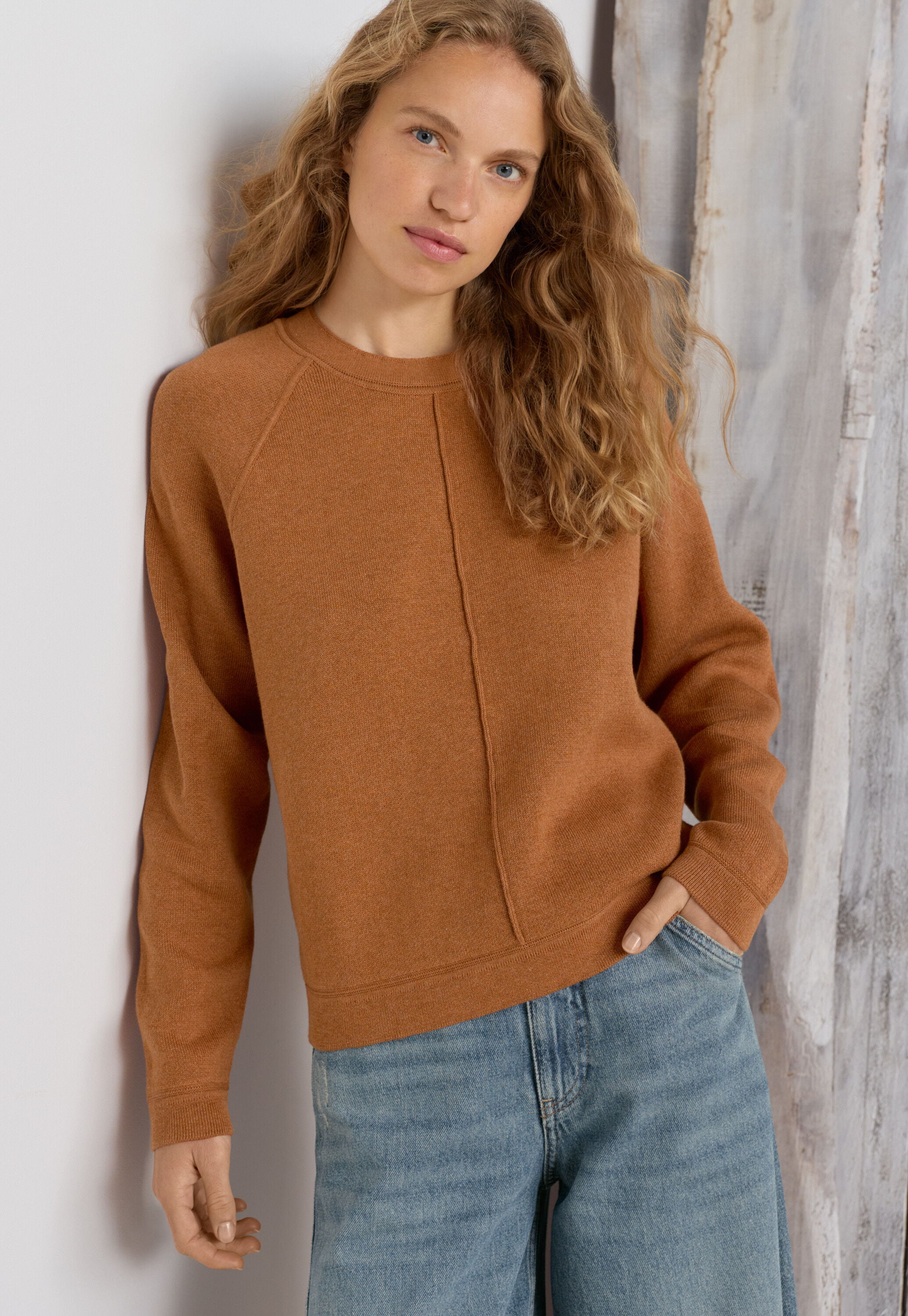 Raglanpullover, Zimt, large