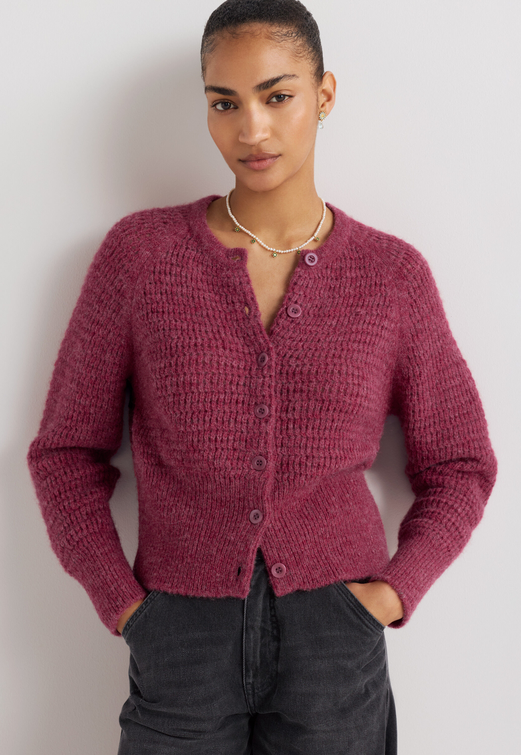 Spitzenmuster-Pullover