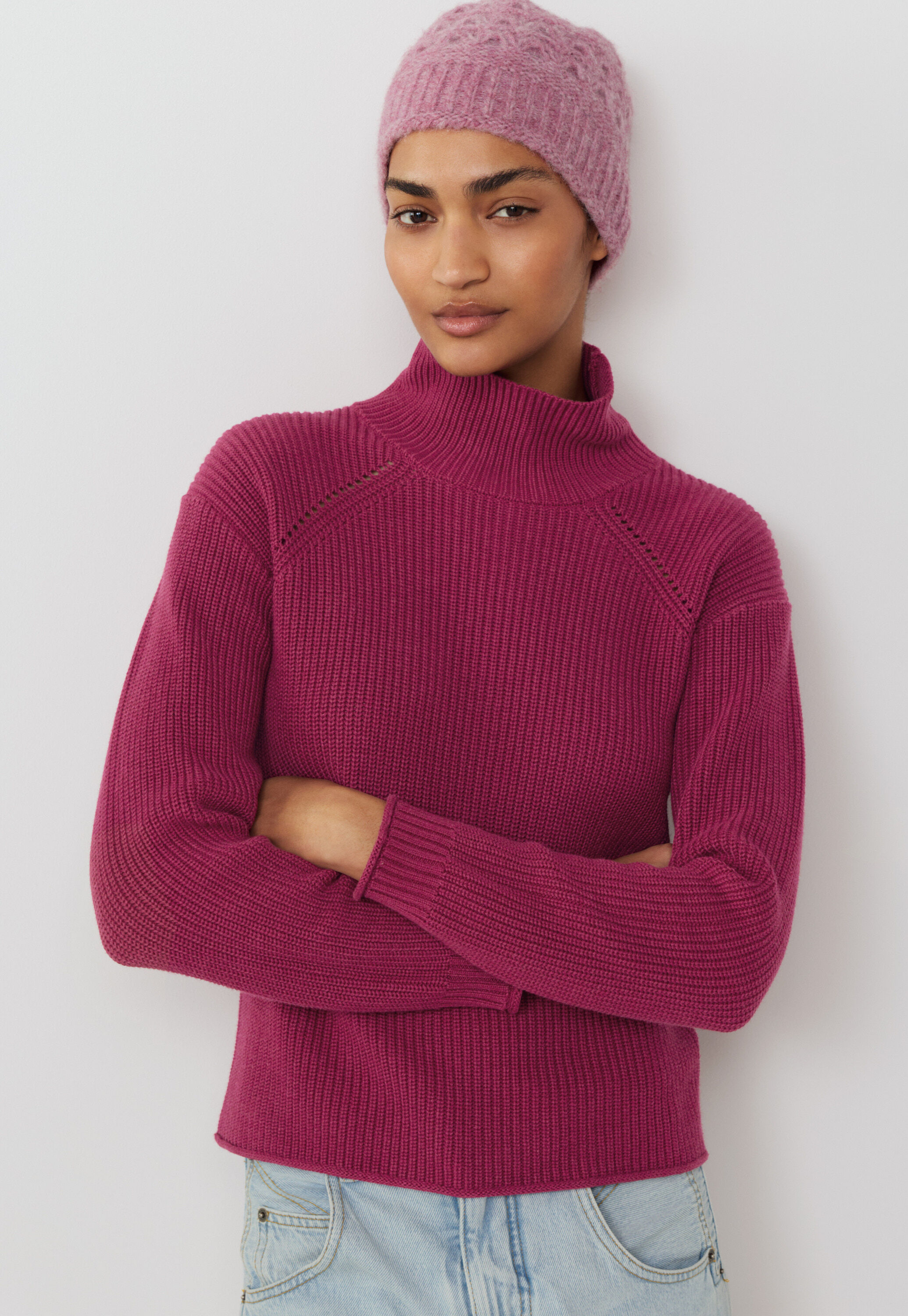 Spitzenmuster-Pullover