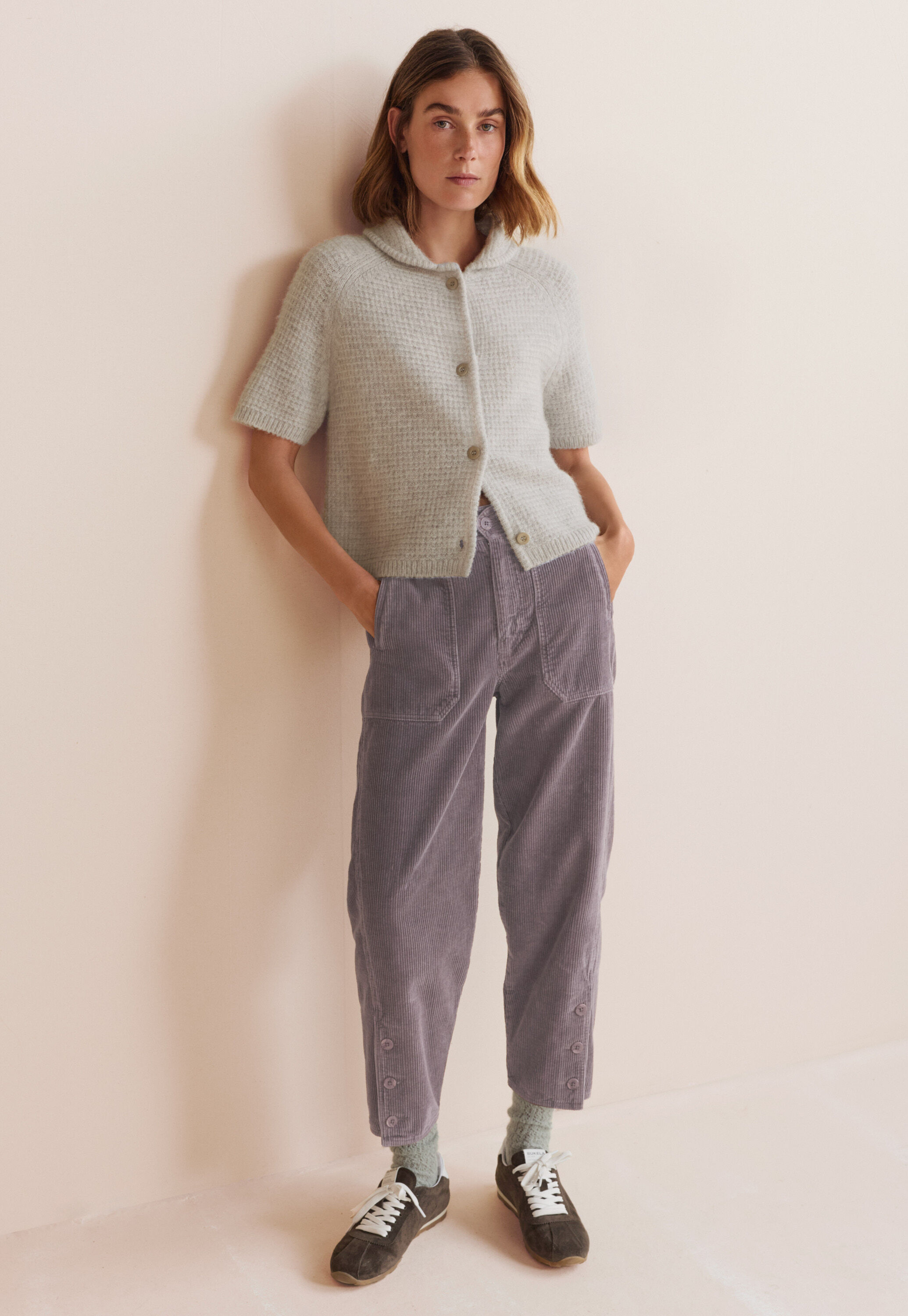Cardigan mit Waffelmuster