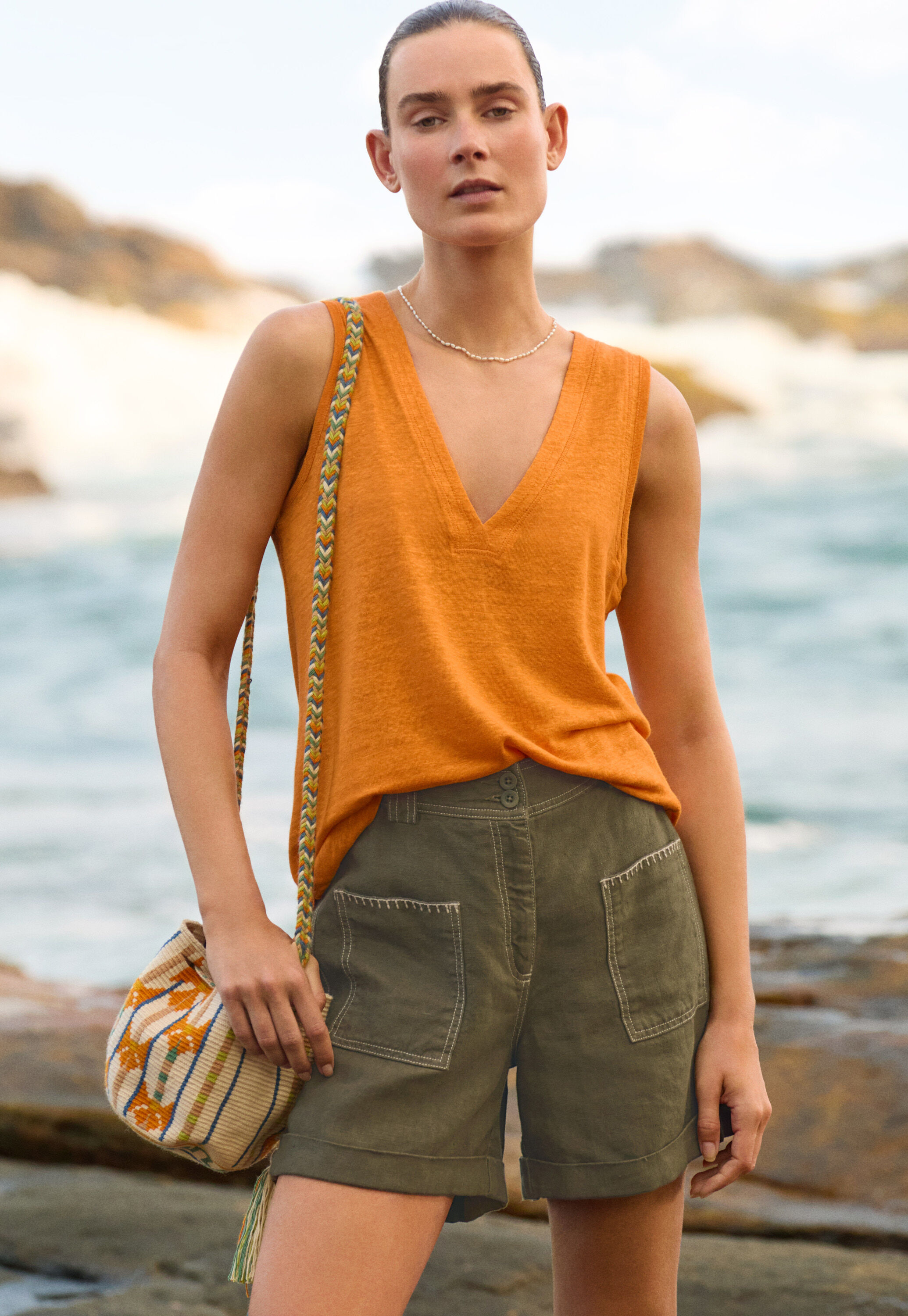Shorts mit aufgesetzten Taschen