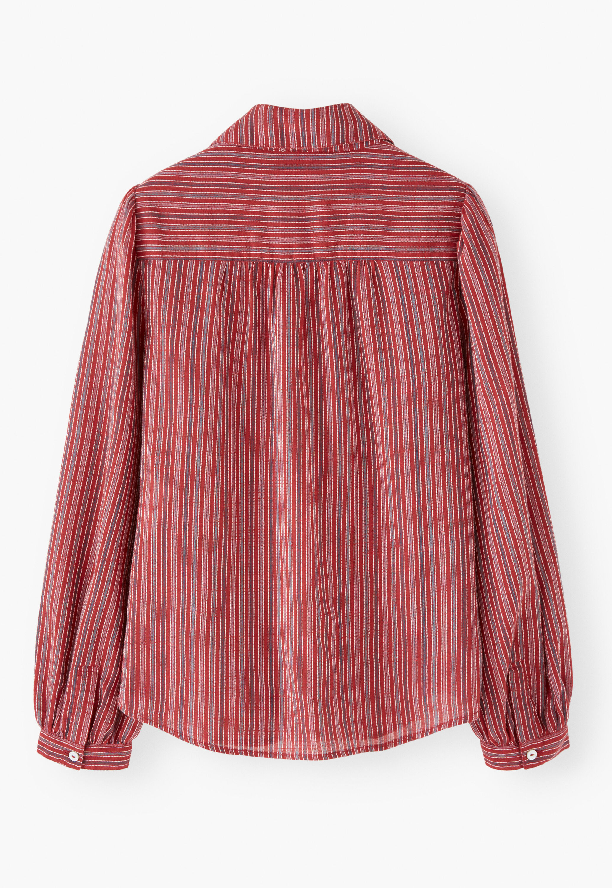 Gestreifte Bluse, Rubin, large