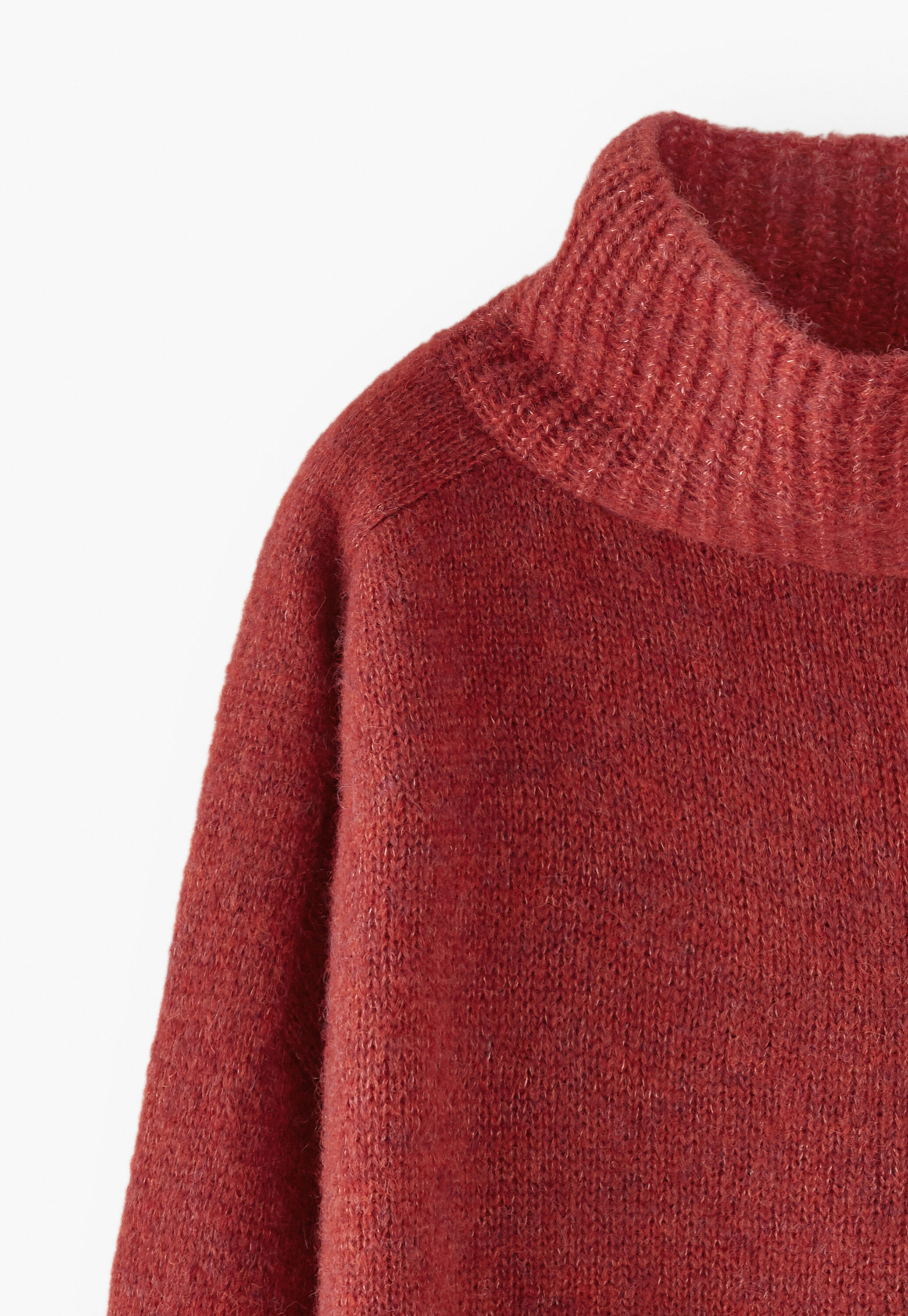 Pullover mit hohem Kragen, Flammenrot, large