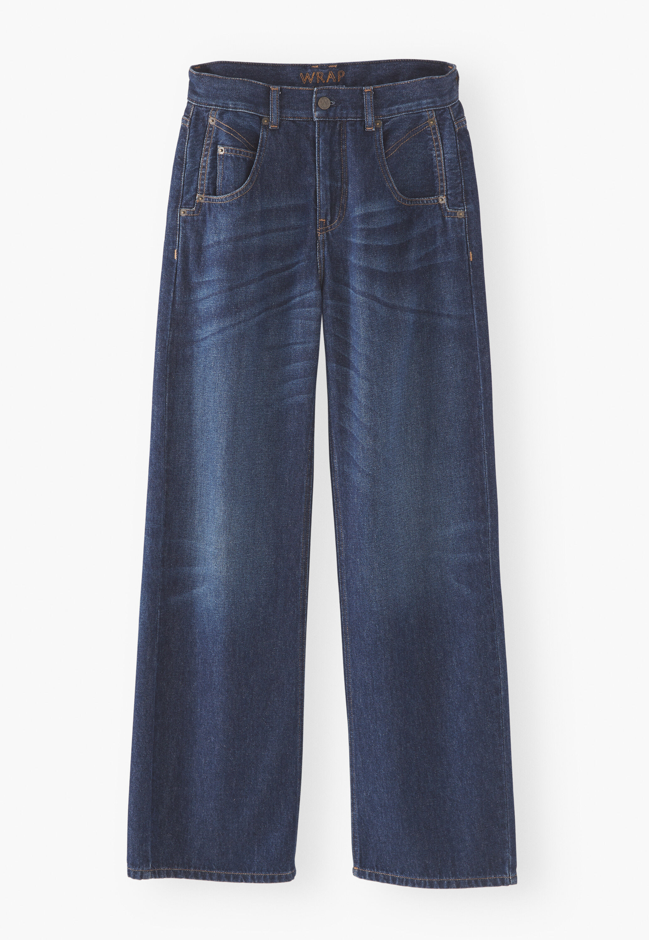 Jeans mit geradem Bein, Dunkle Waschung, large