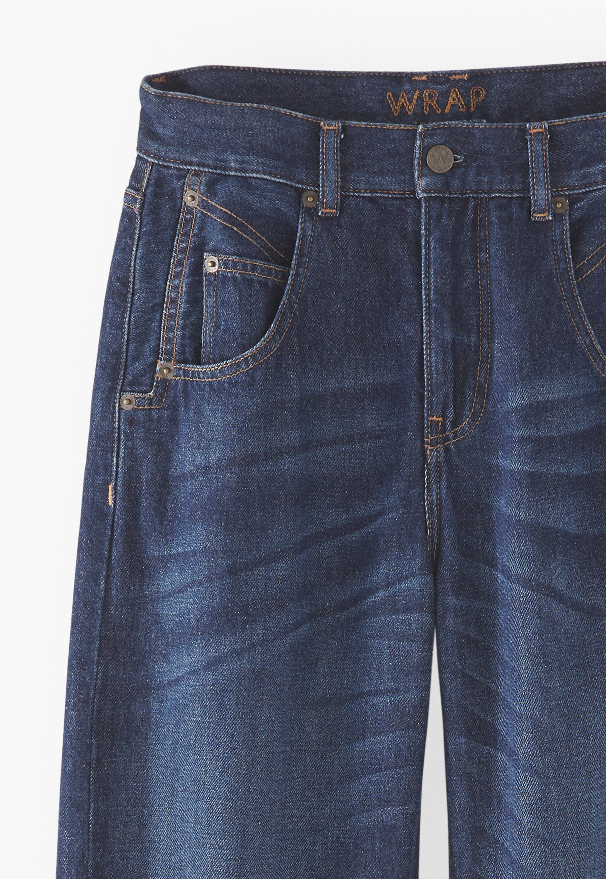 Jeans mit geradem Bein, Dunkle Waschung, large