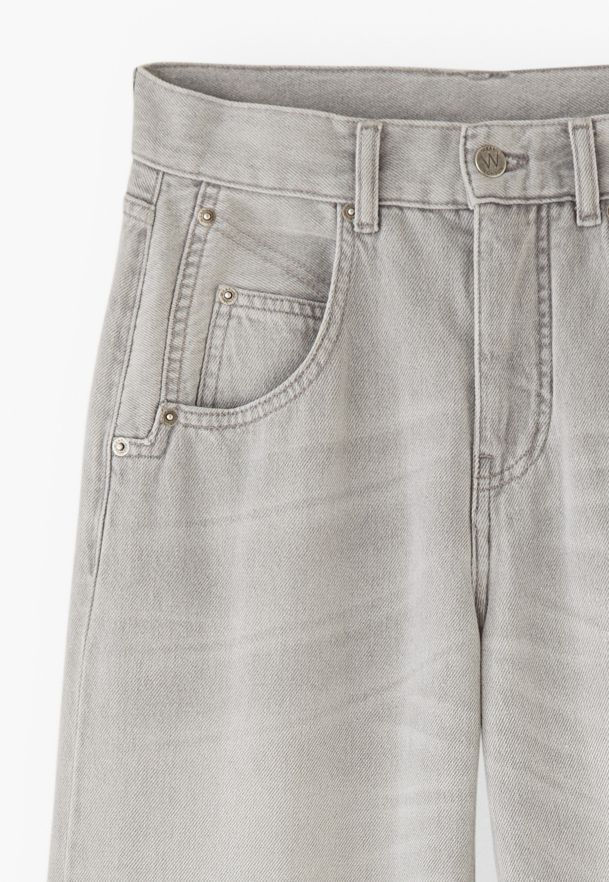 Jeans mit geradem Bein, Grau, large