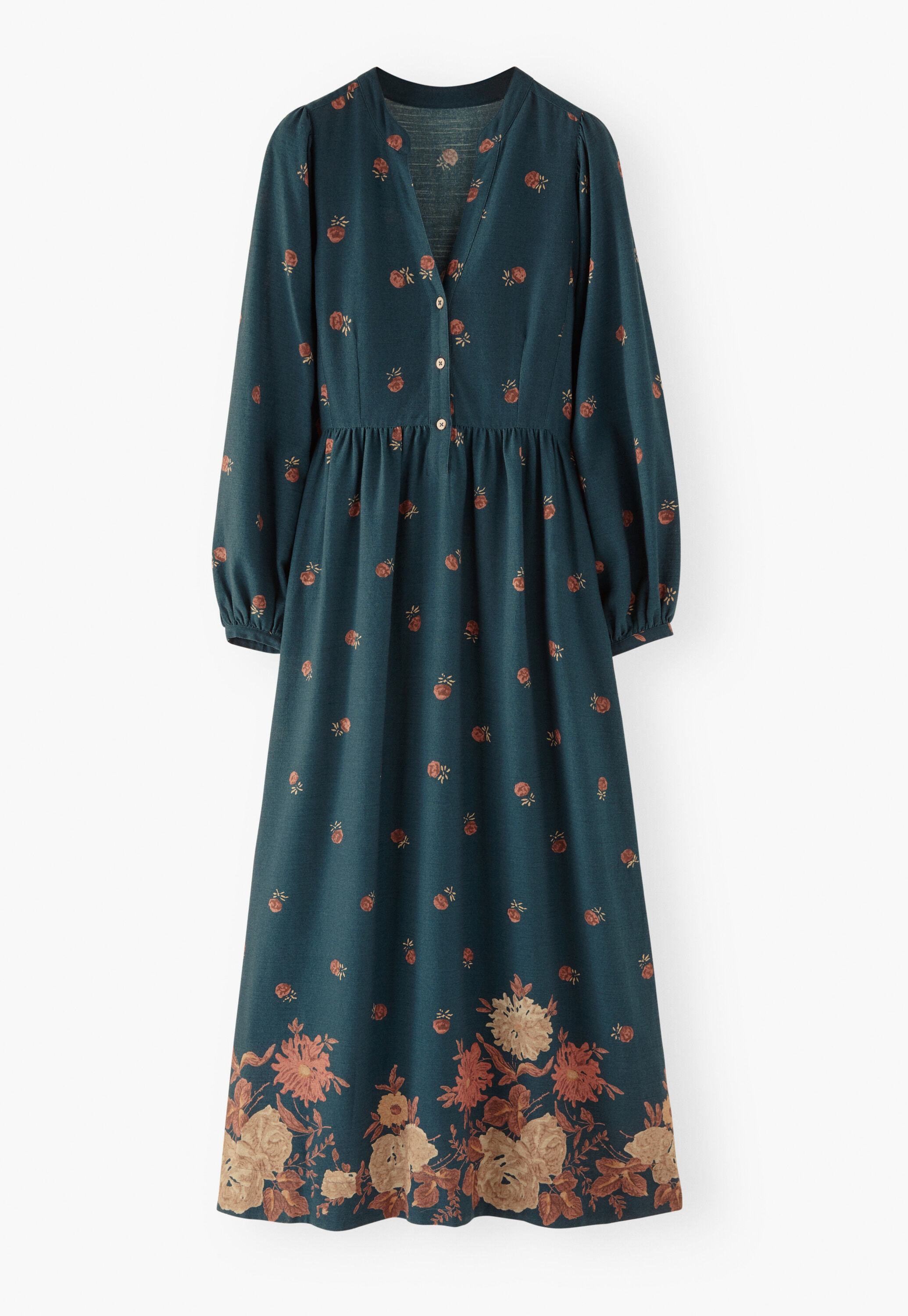 Print-Kleid, Petrol/Mauve, large