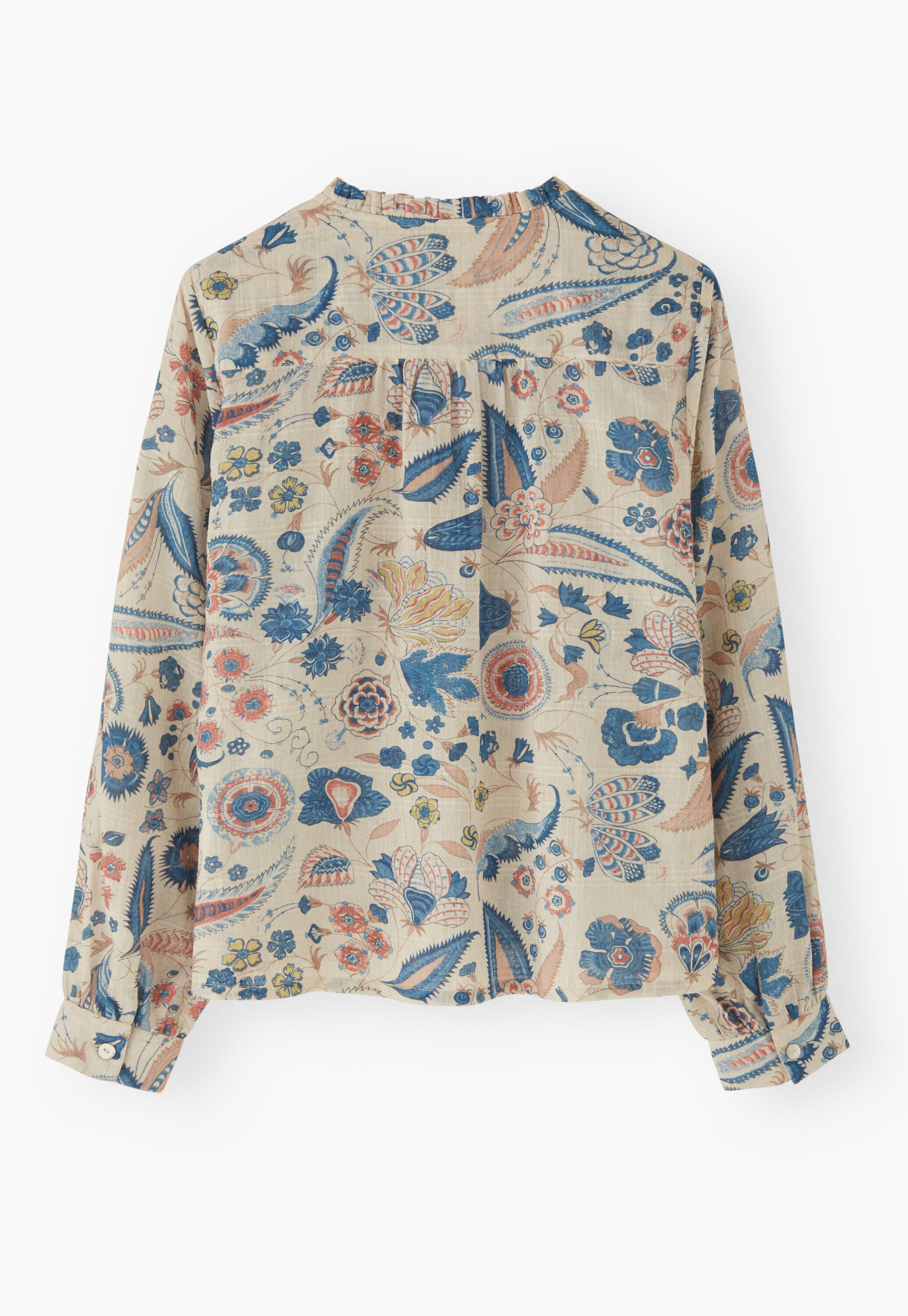 Bluse mit Print, Ecru/Denim, large