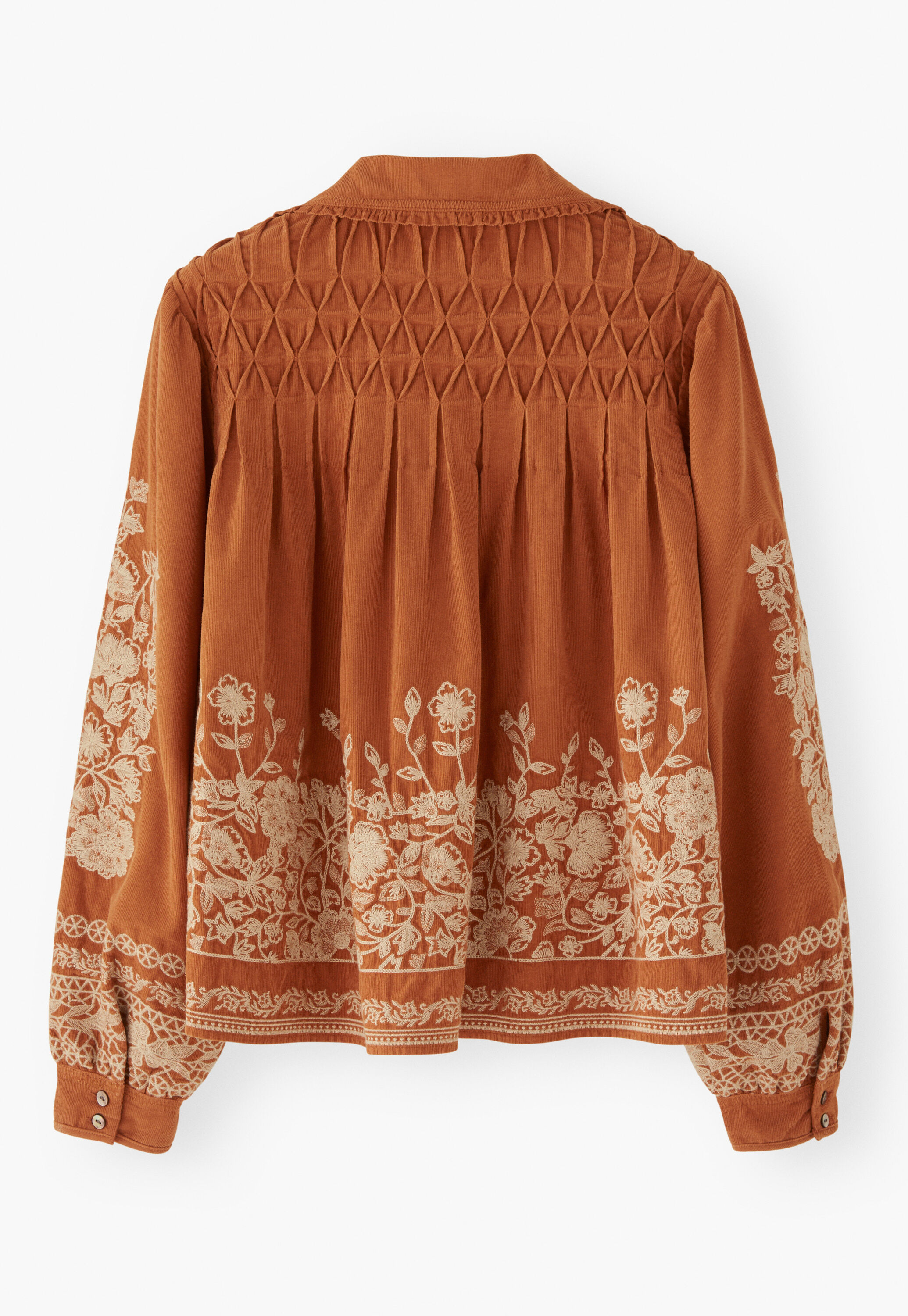 Bestickte Cordjacke, Rost, large
