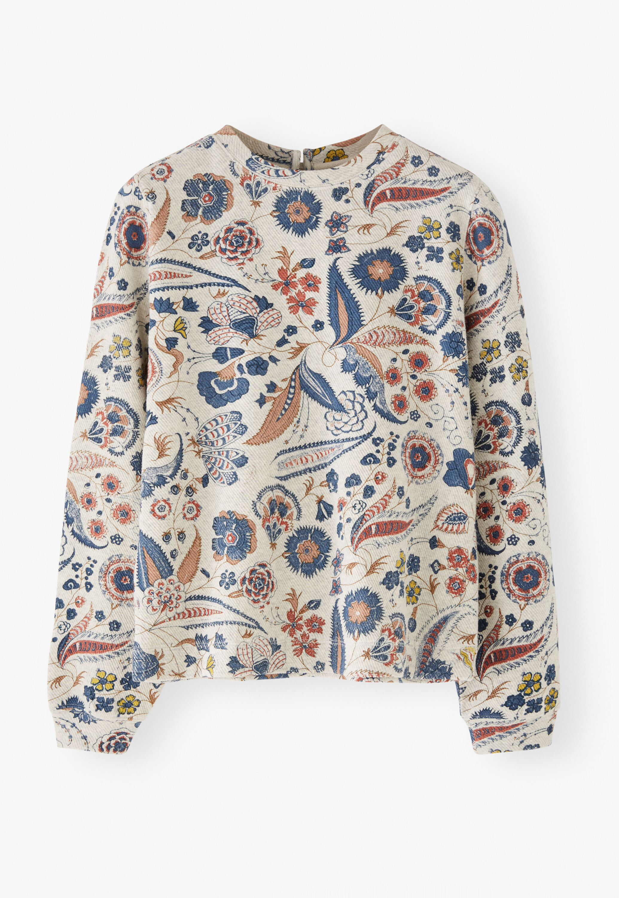 Bedrucktes Jersey-Sweatshirt, Perle/Denim, large