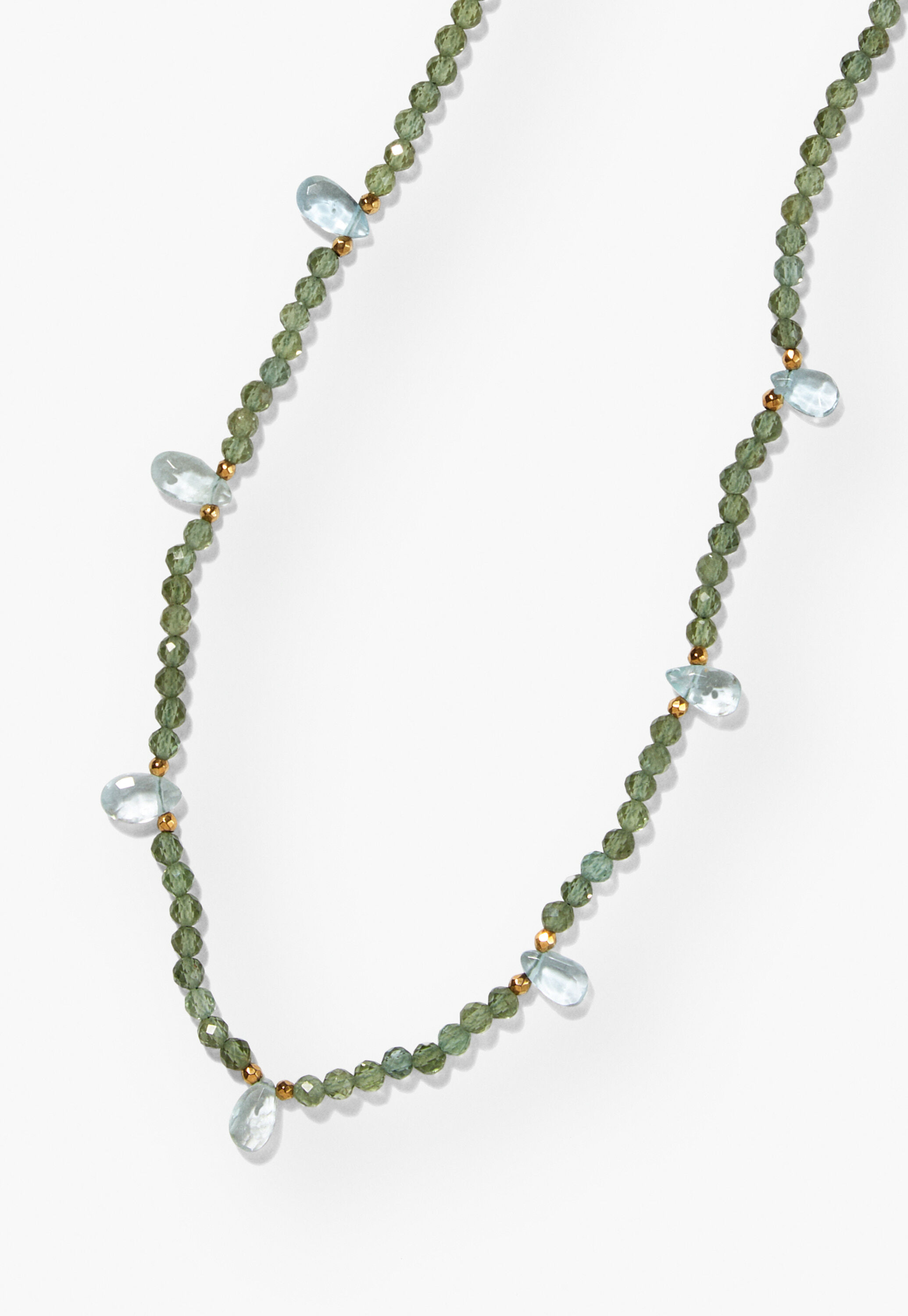 Perlenkette, Blaue Jade, large