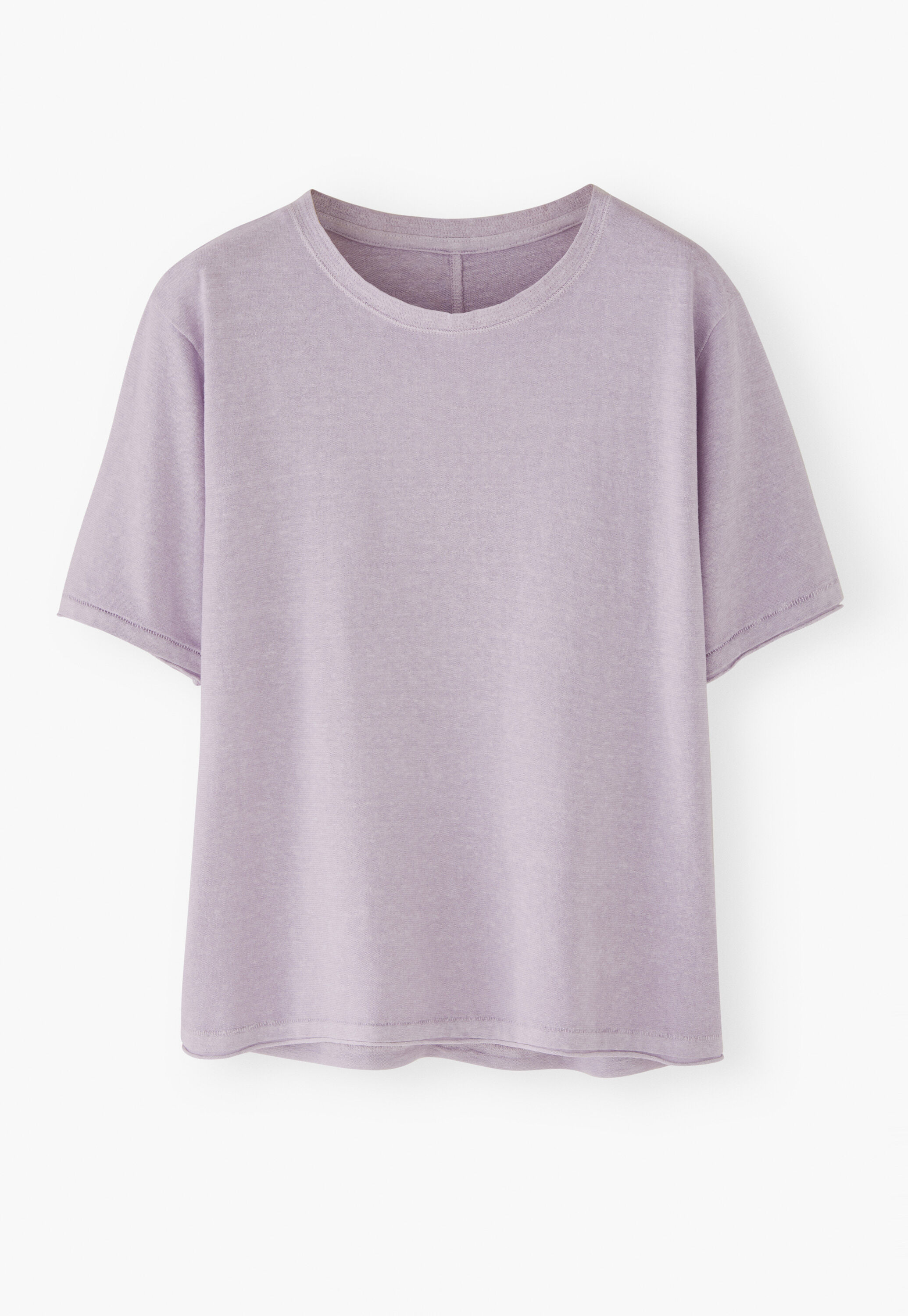 Kastiges T-Shirt, Fliedernebel, large