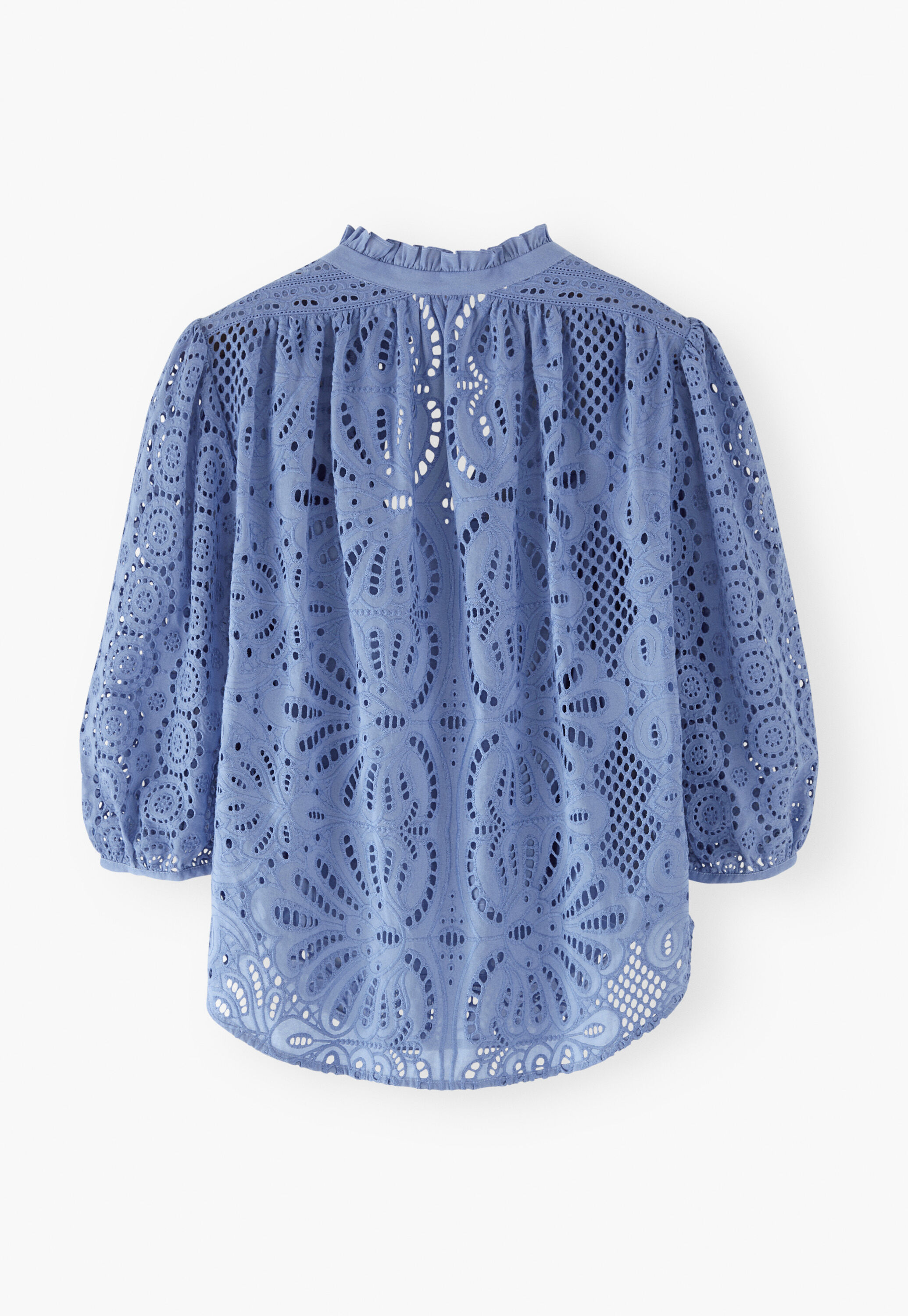 Broderie-Anglaise-Bluse, Kornblumenblau, large