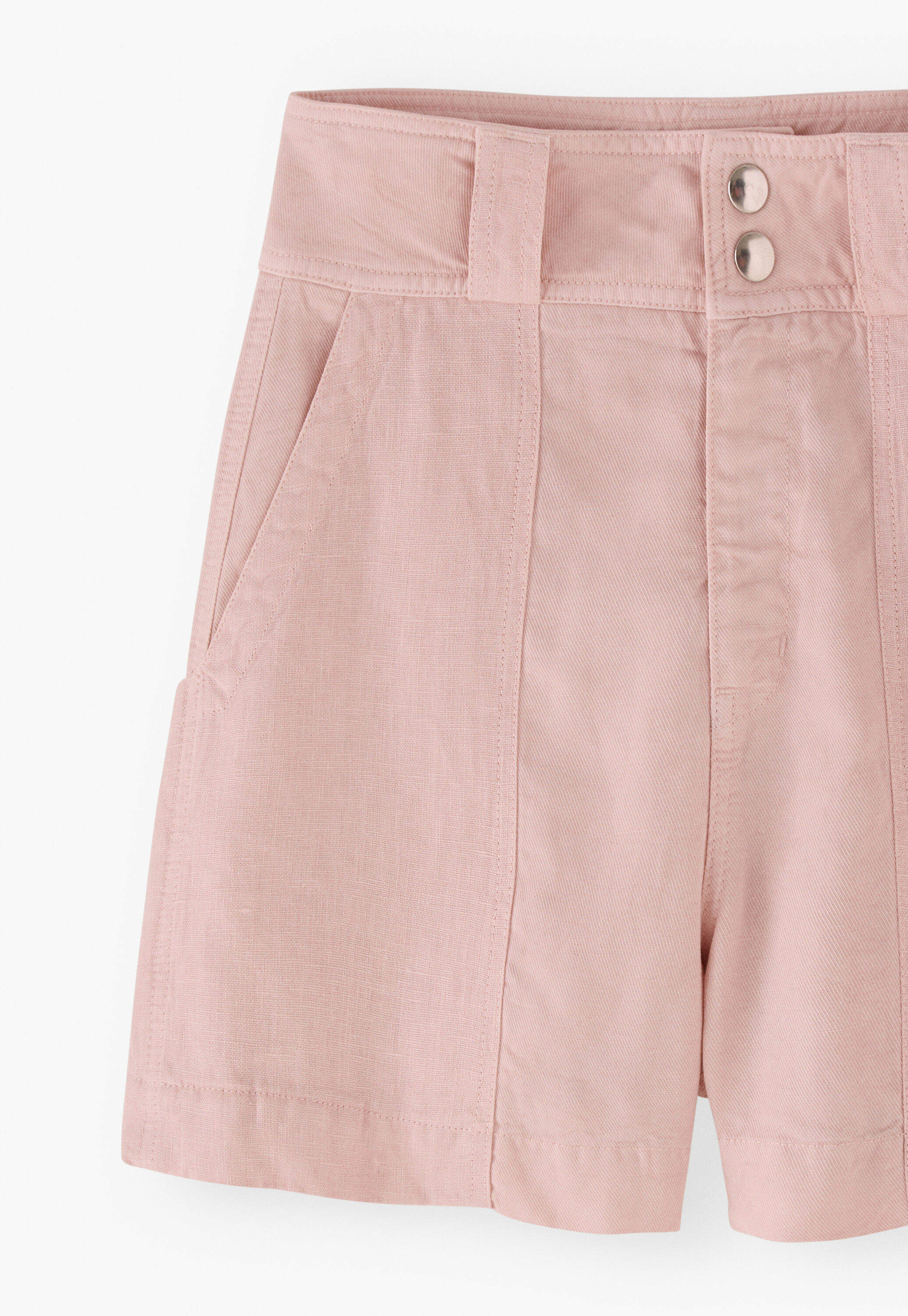 Kontraststoff-Shorts, Pastellrosa, large