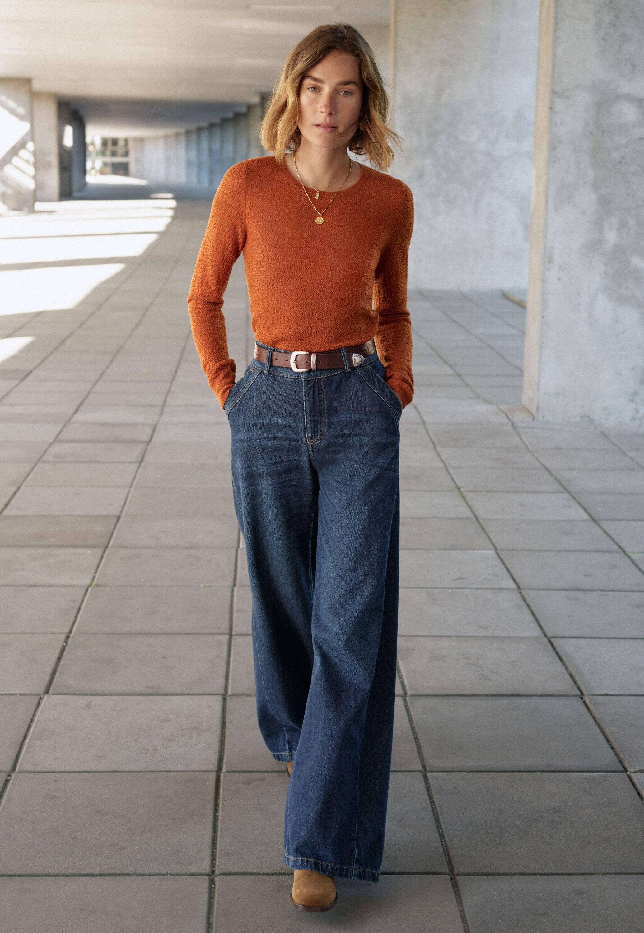 Jeans mit weitem Schlag