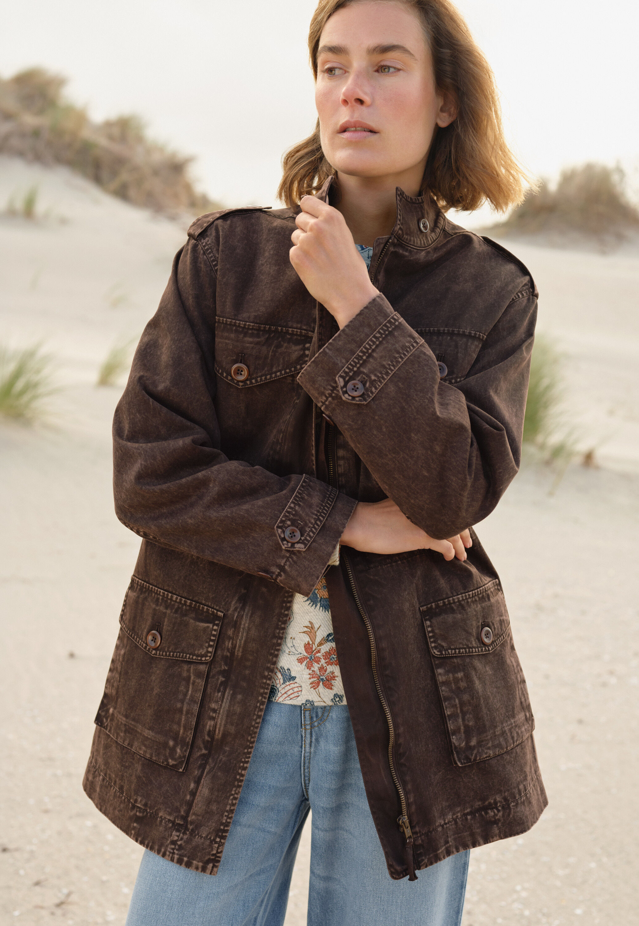 Jacke in Waschoptik