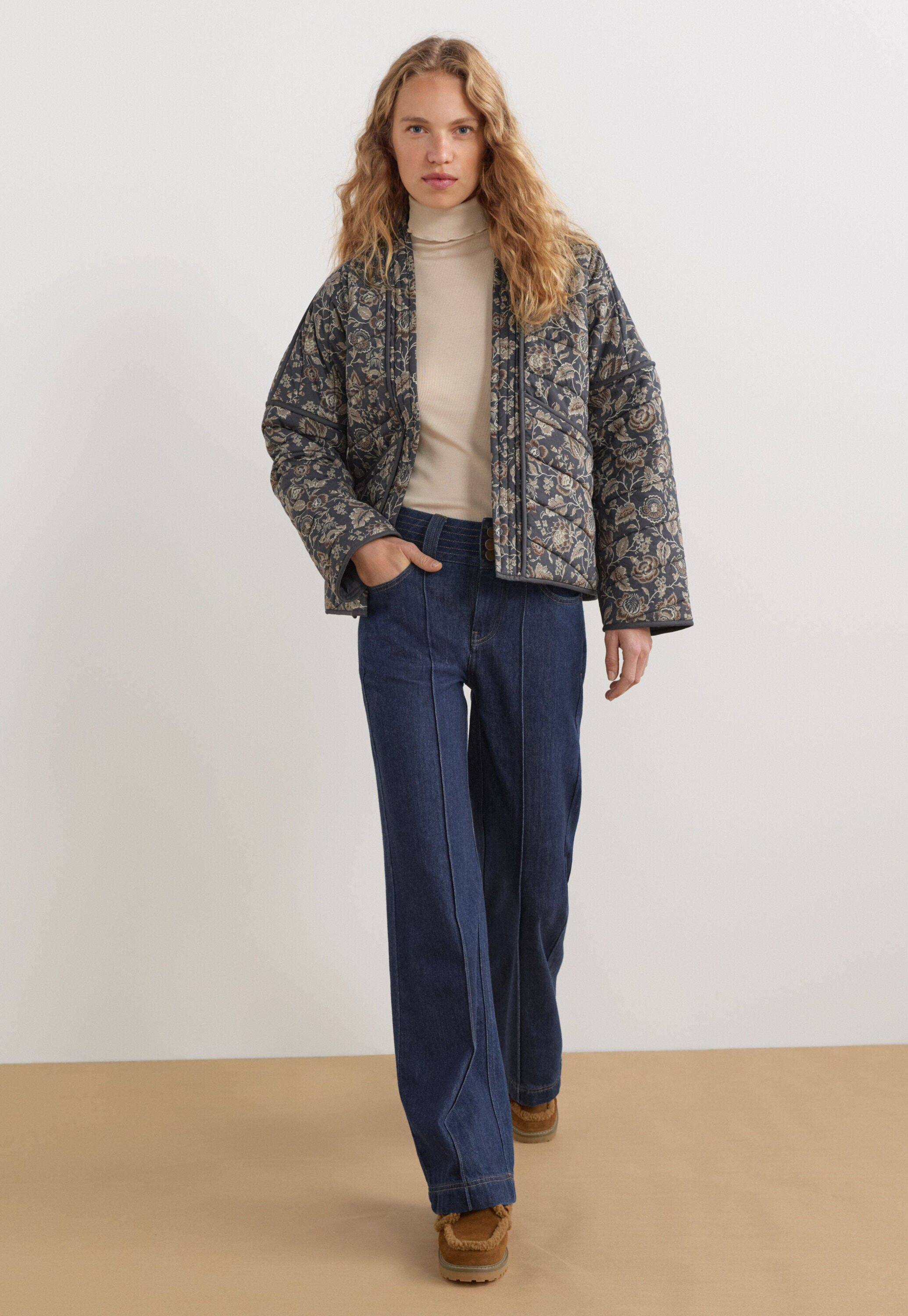 Gesteppte Jacke mit Print
