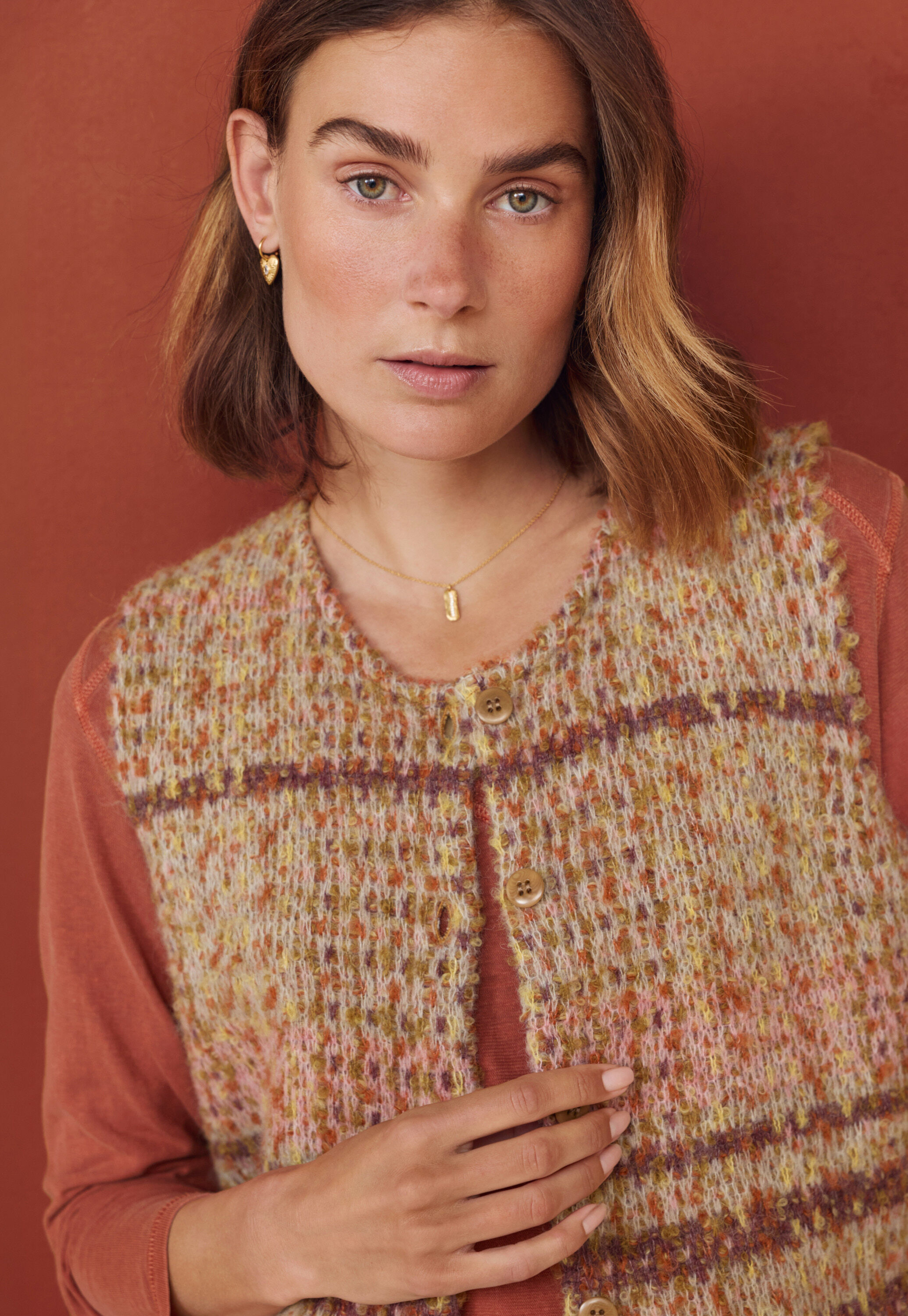 Karo-Strickweste