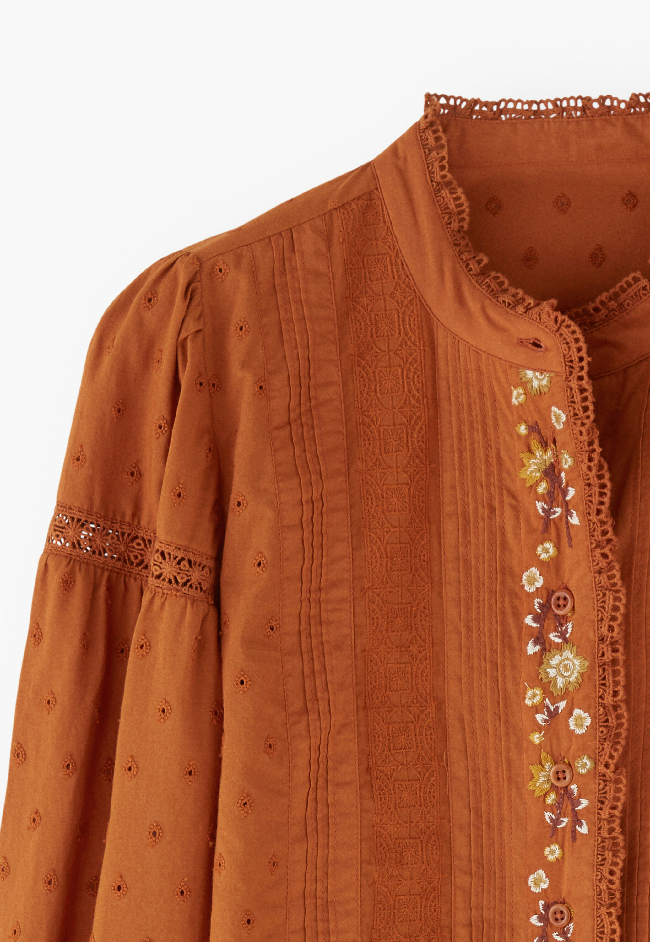 Bestickte Broderie-Bluse