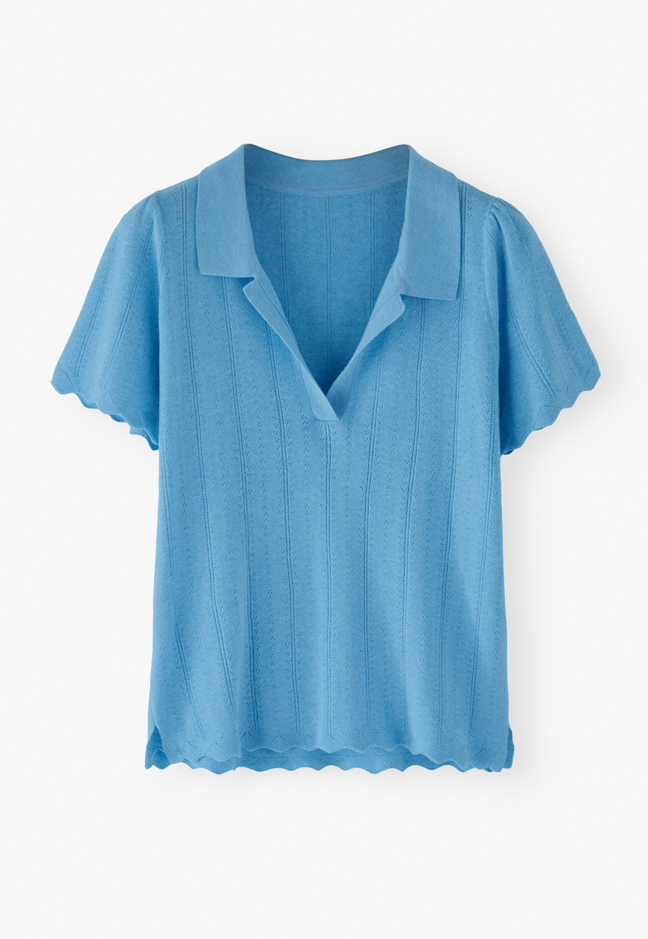 Pointelle-Pullover mit Kragen