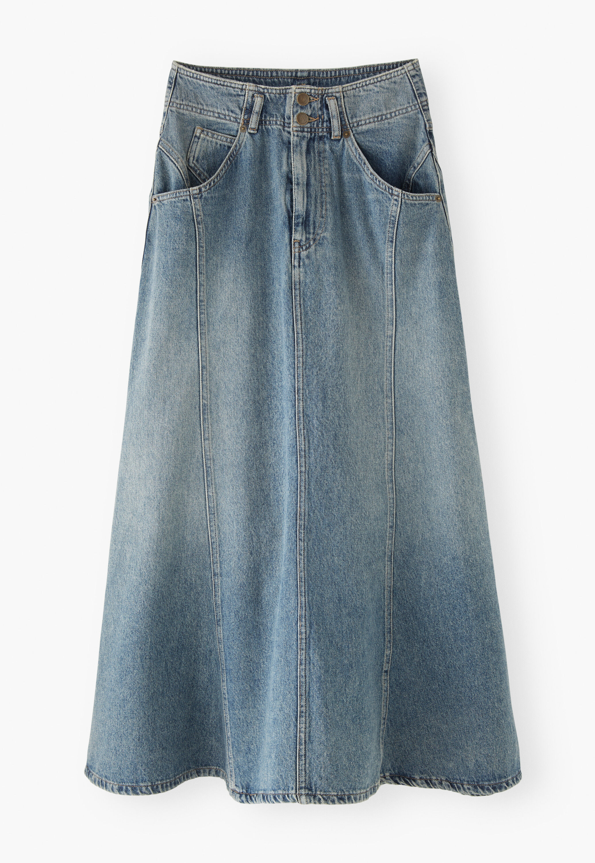 Langer Denim-Rock