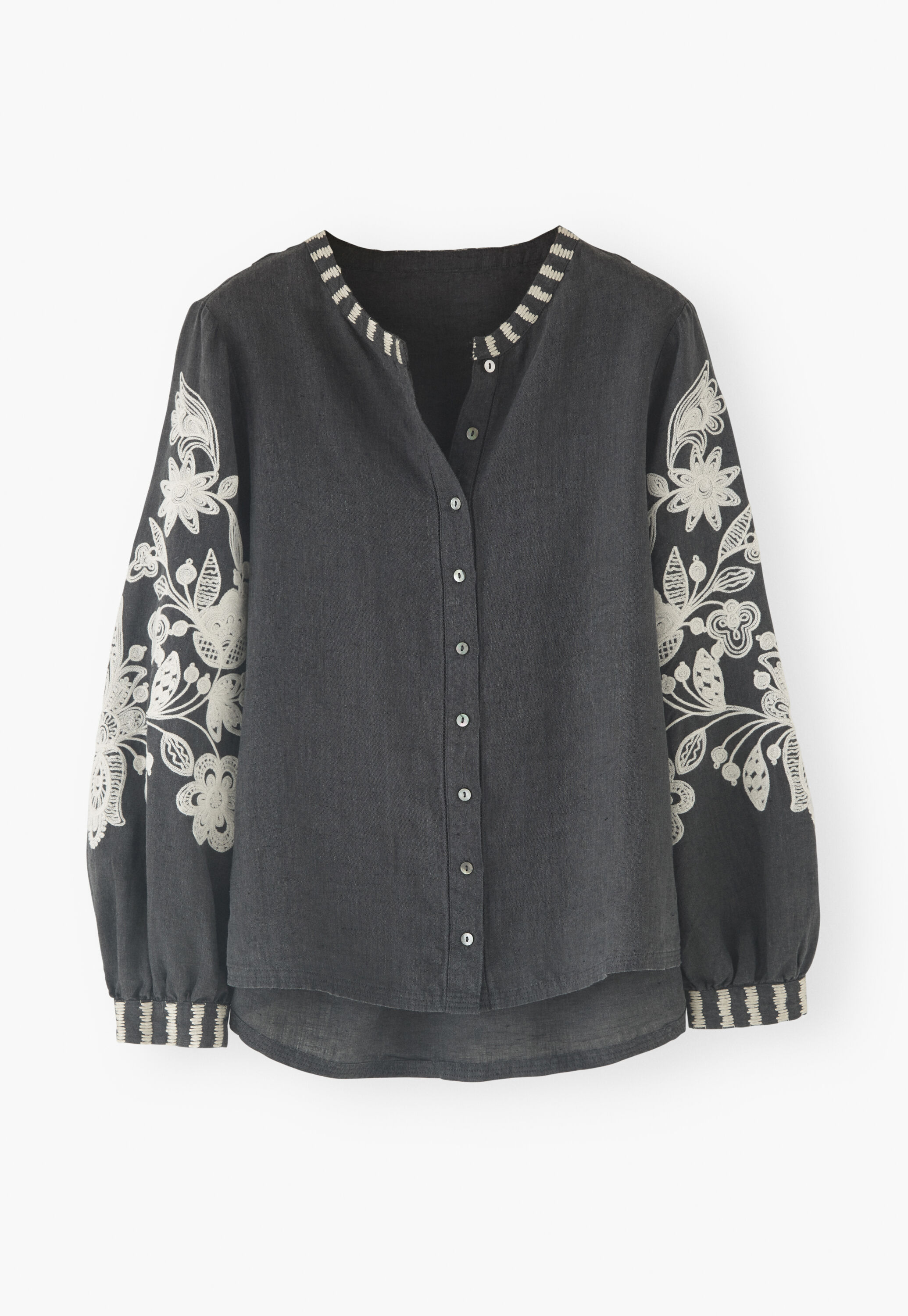 Bluse mit Cornely-Stickerei