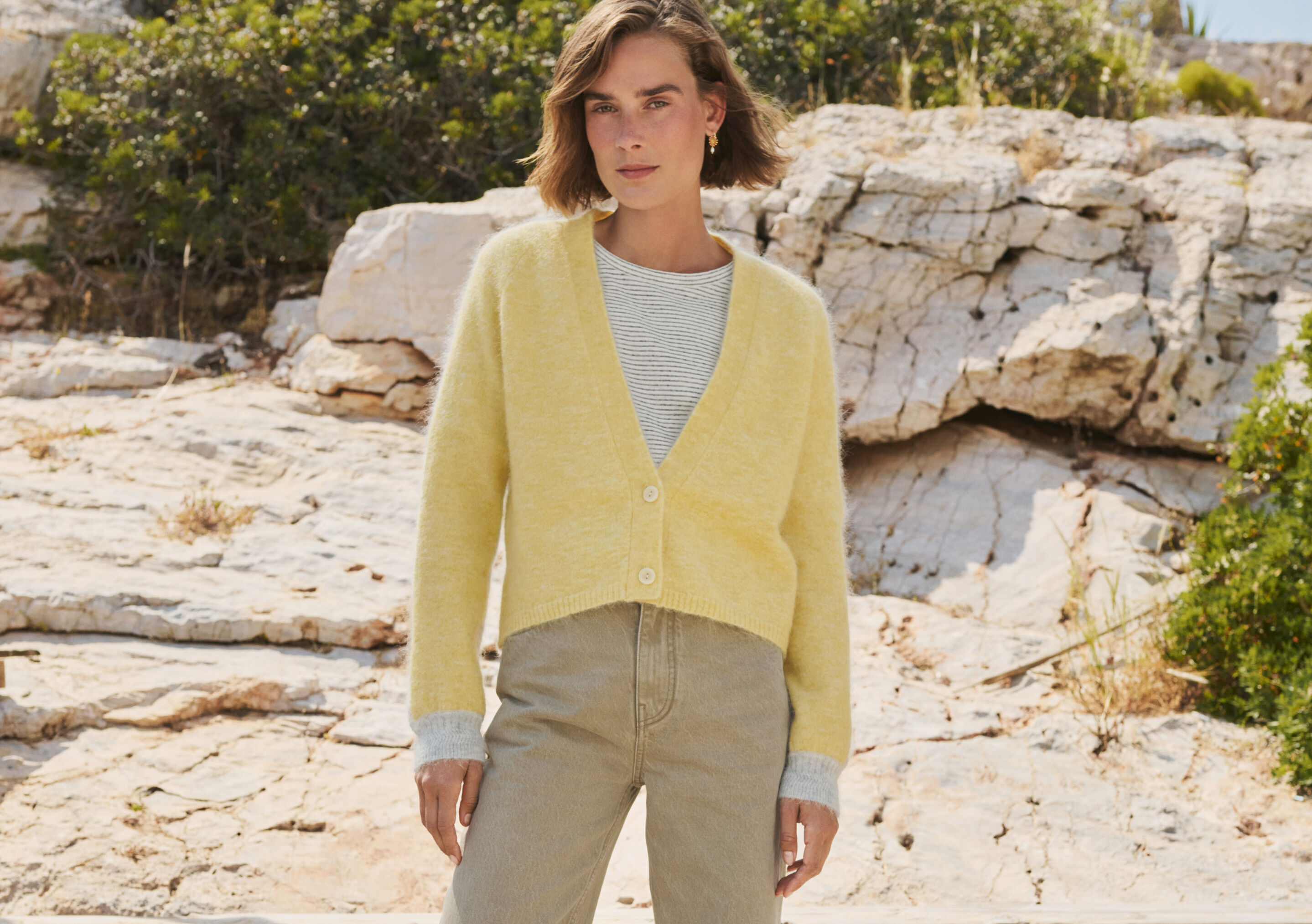 Cardigan mit V-Ausschnitt