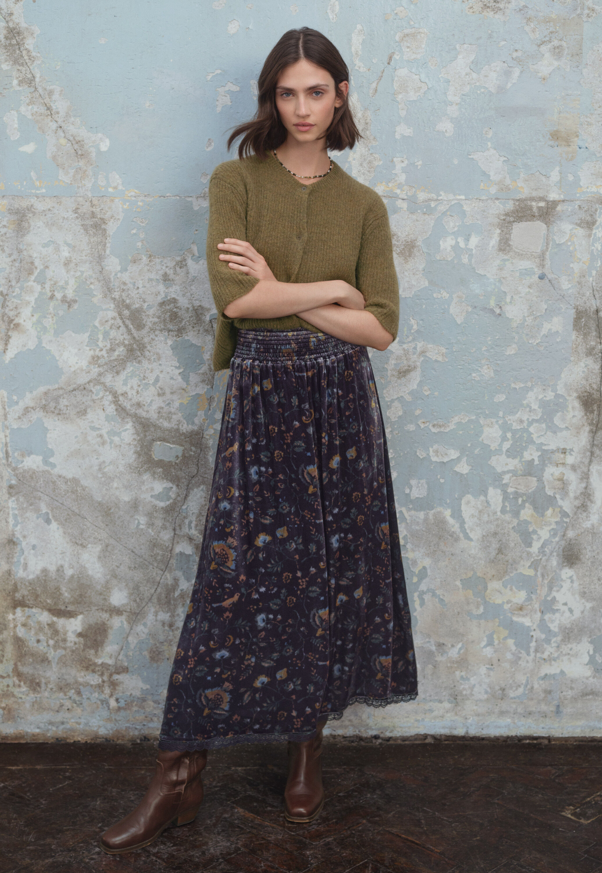 Samtrock mit Print