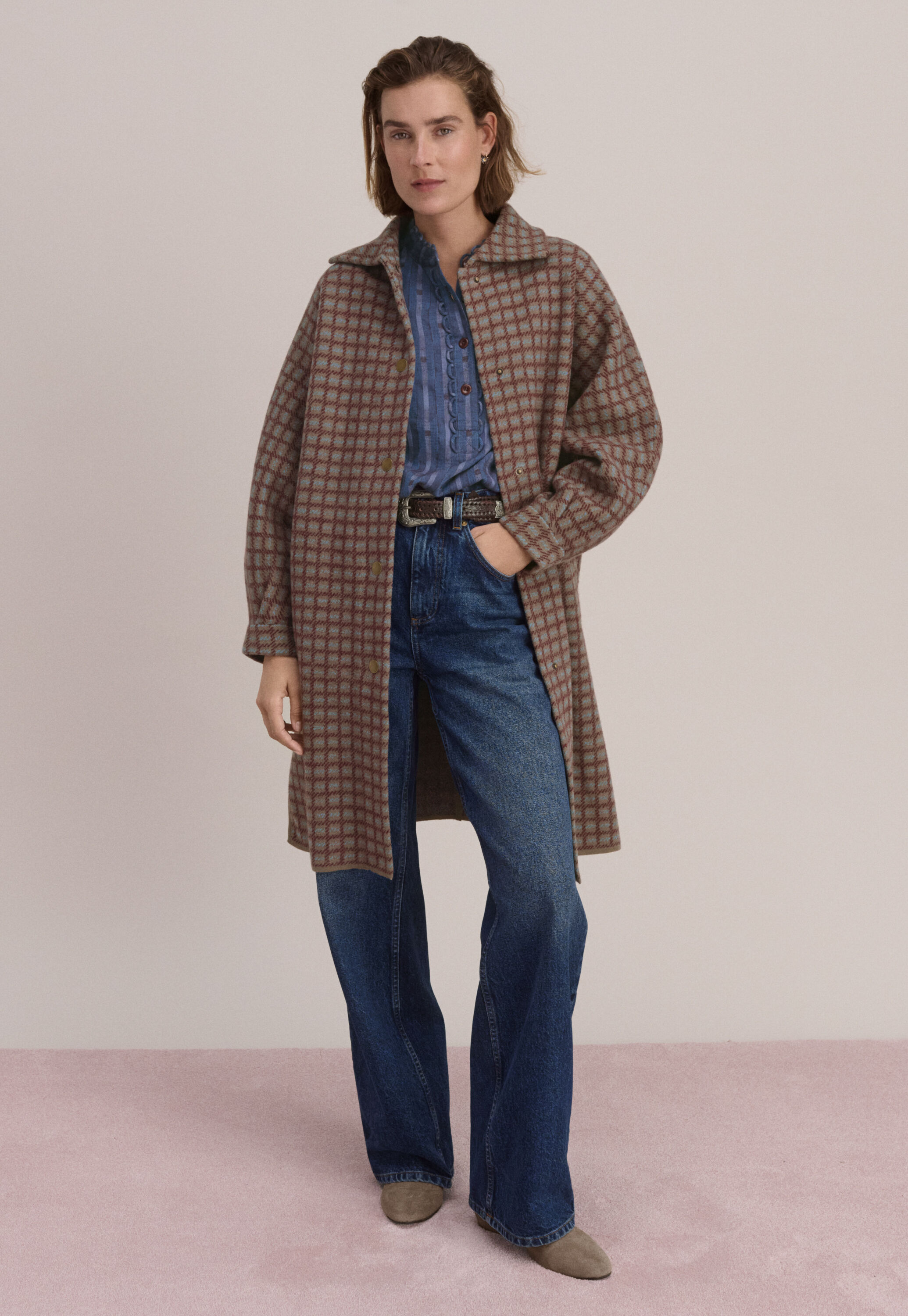 Bluse mit halber Knopfleiste