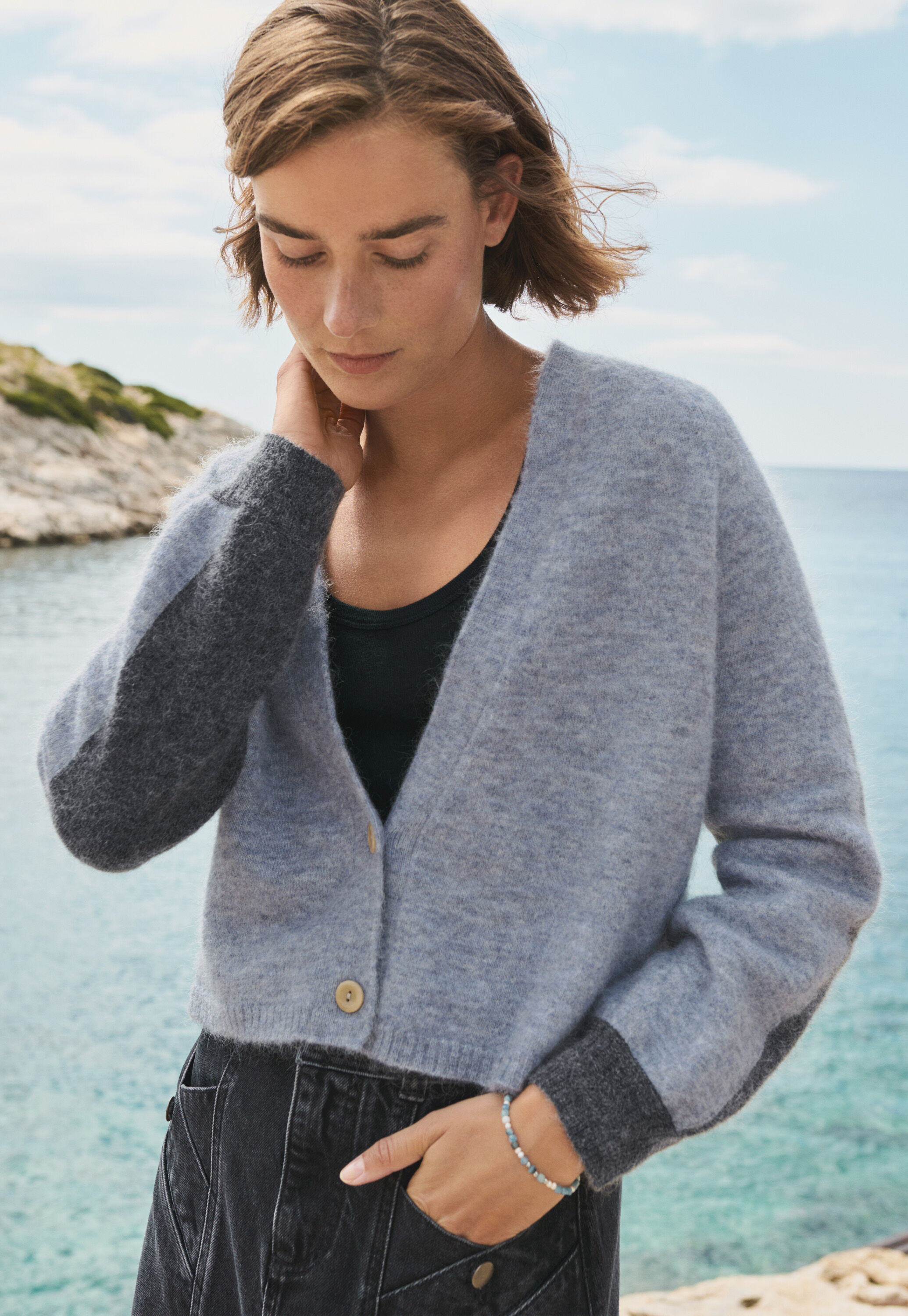 Cardigan mit V-Ausschnitt