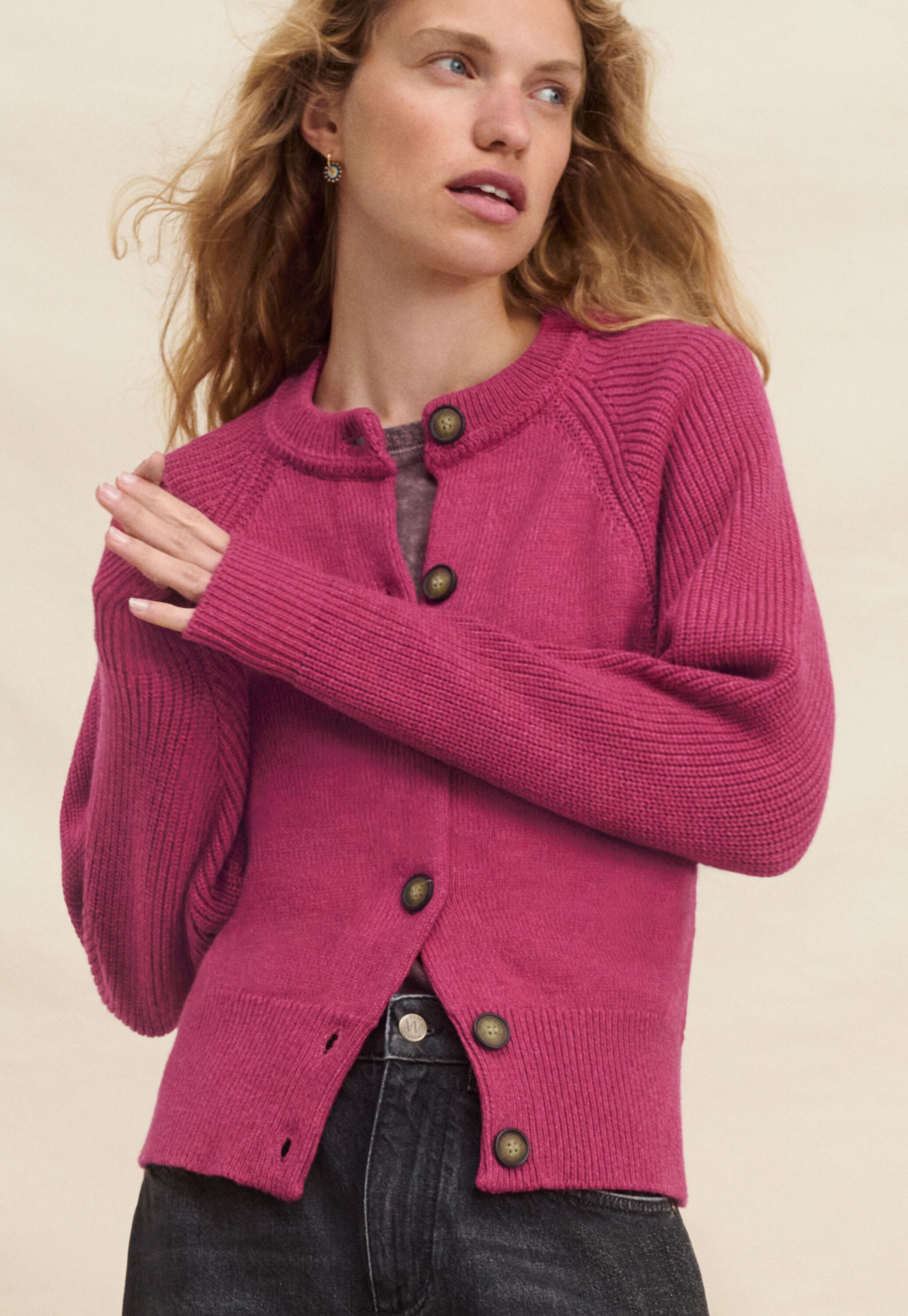 Cardigan mit Fledermaus&auml;rmeln