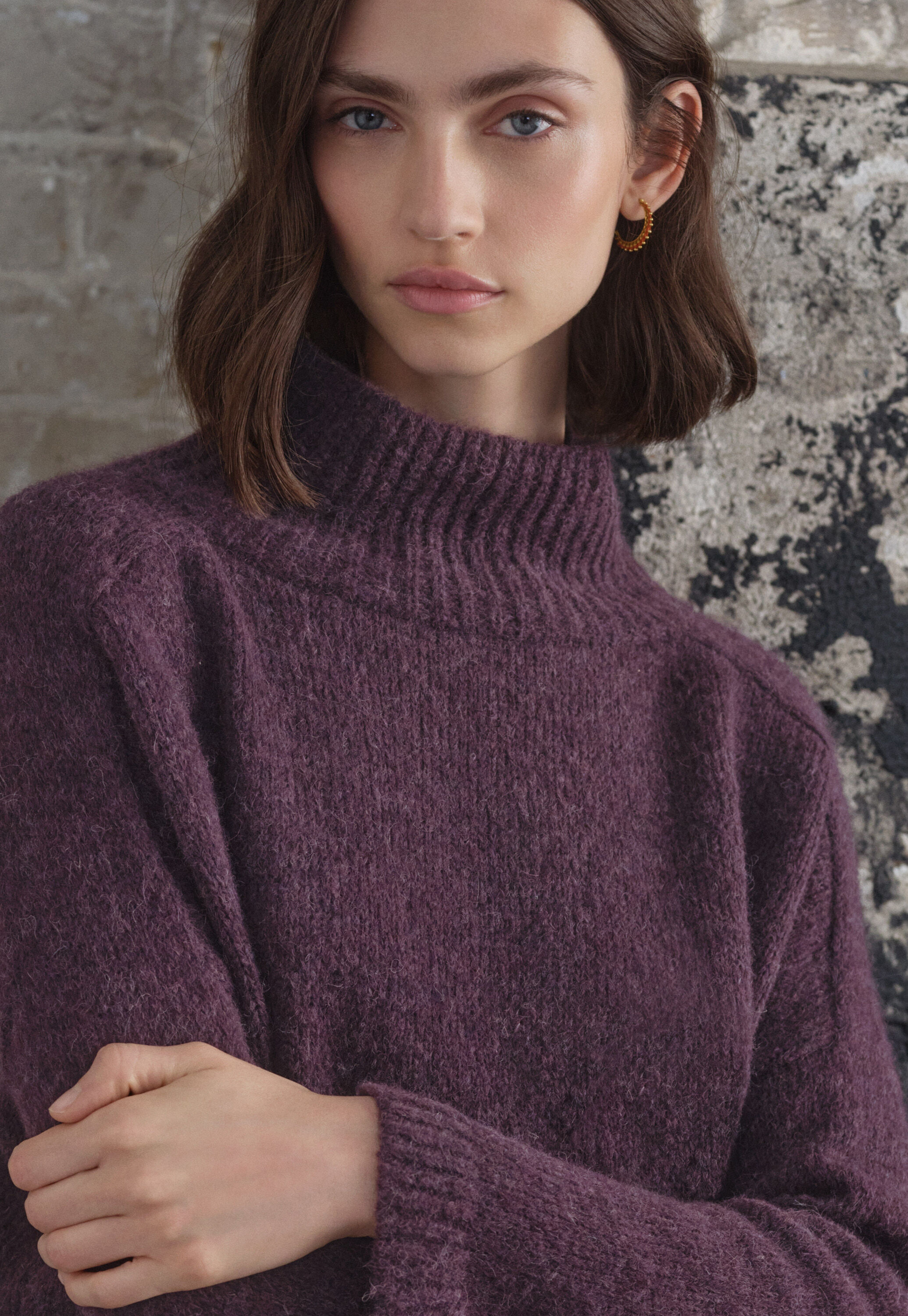 Pullover mit hohem Kragen