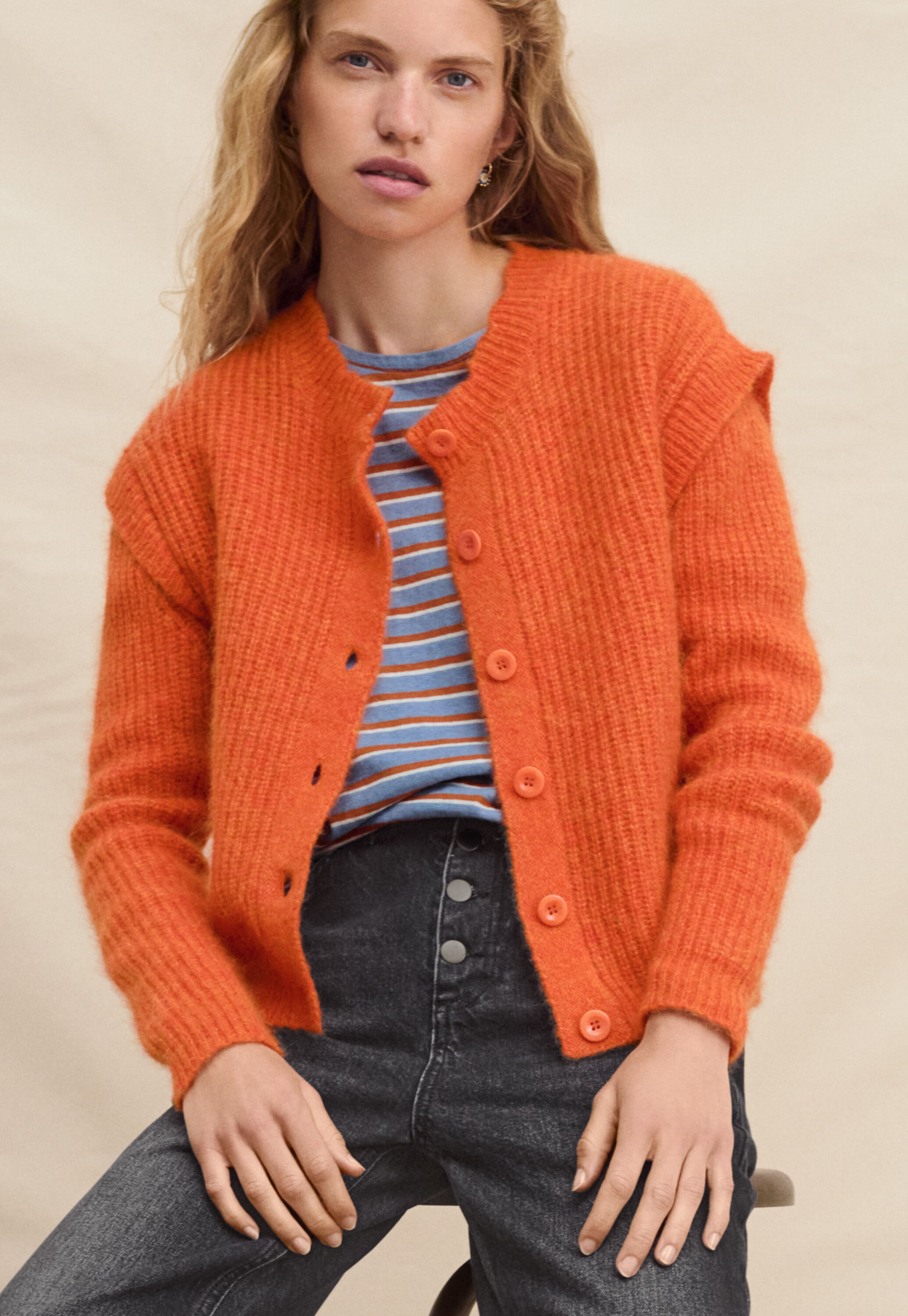 Rippstrick-Cardigan