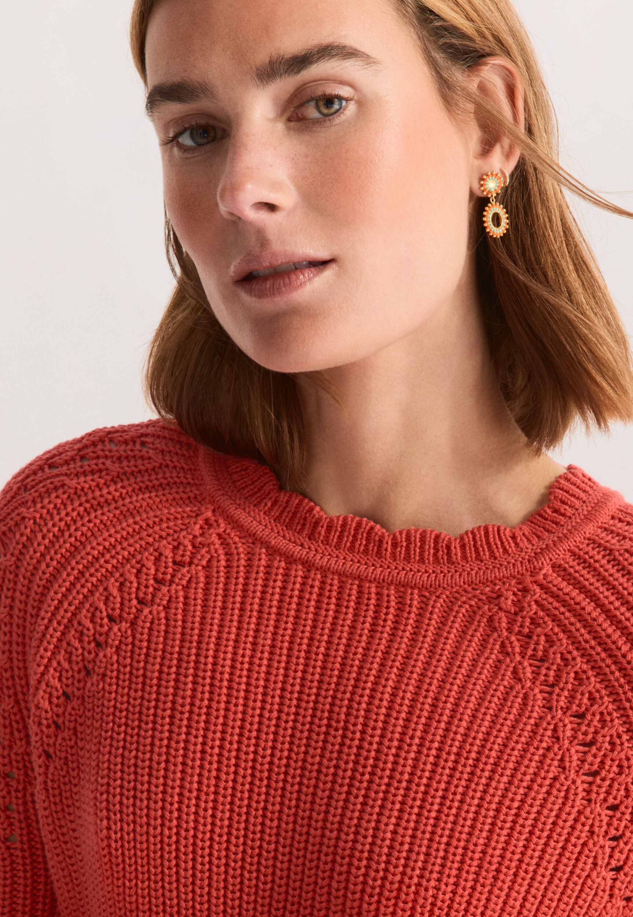 Pullover mit Zopfmuster&auml;rmeln