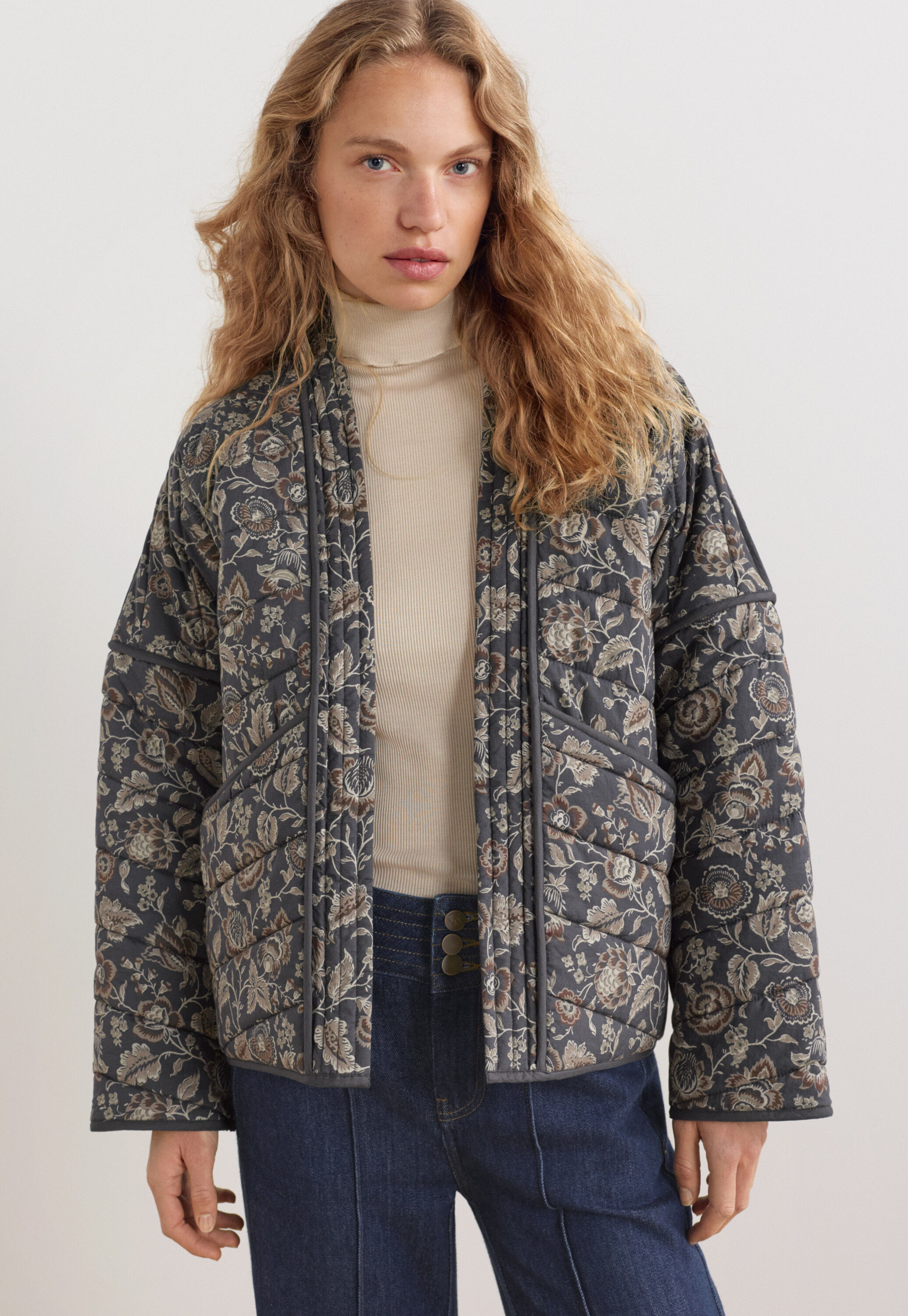Gesteppte Jacke mit Print