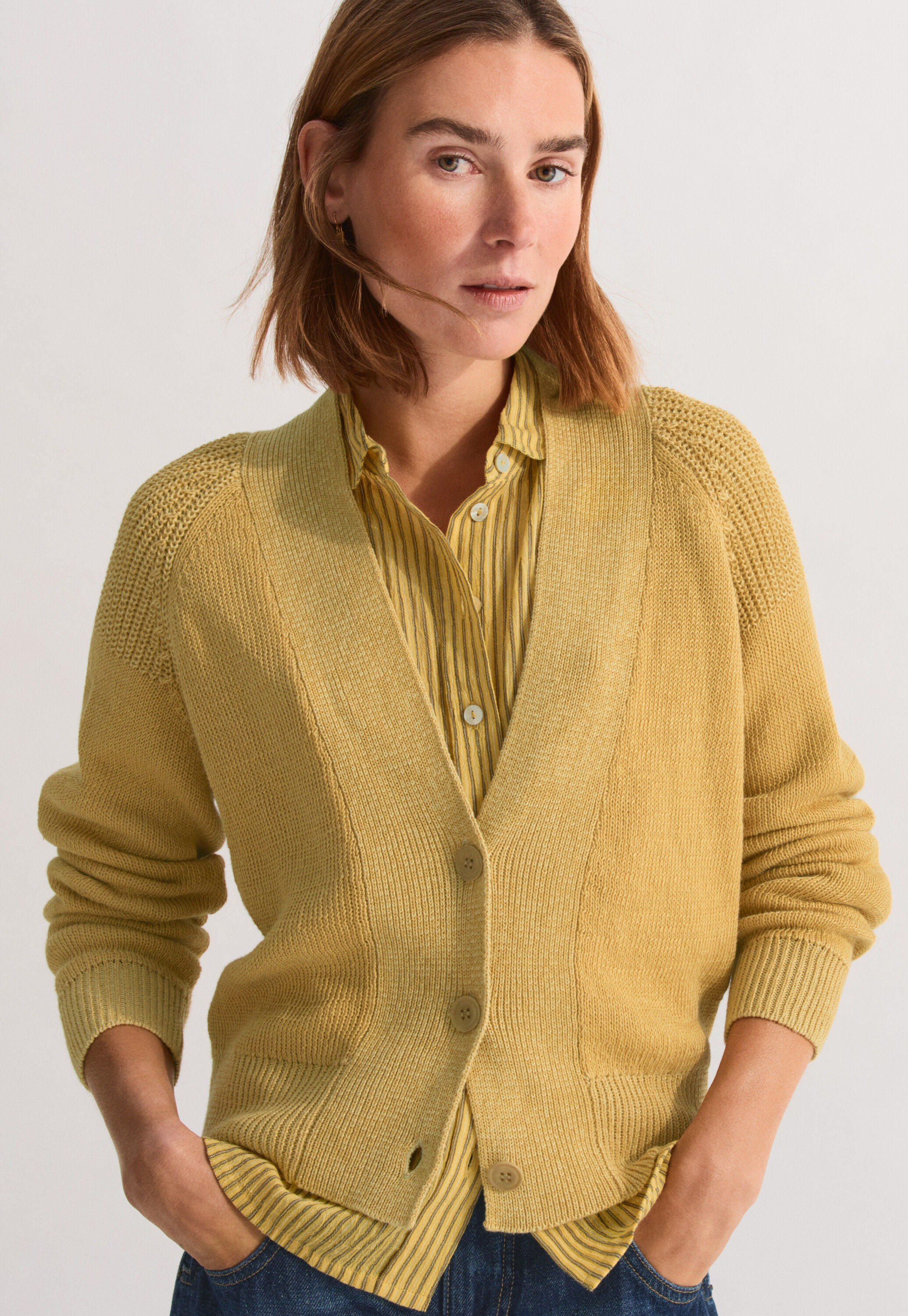 Gestreifte Crinkle-Bluse