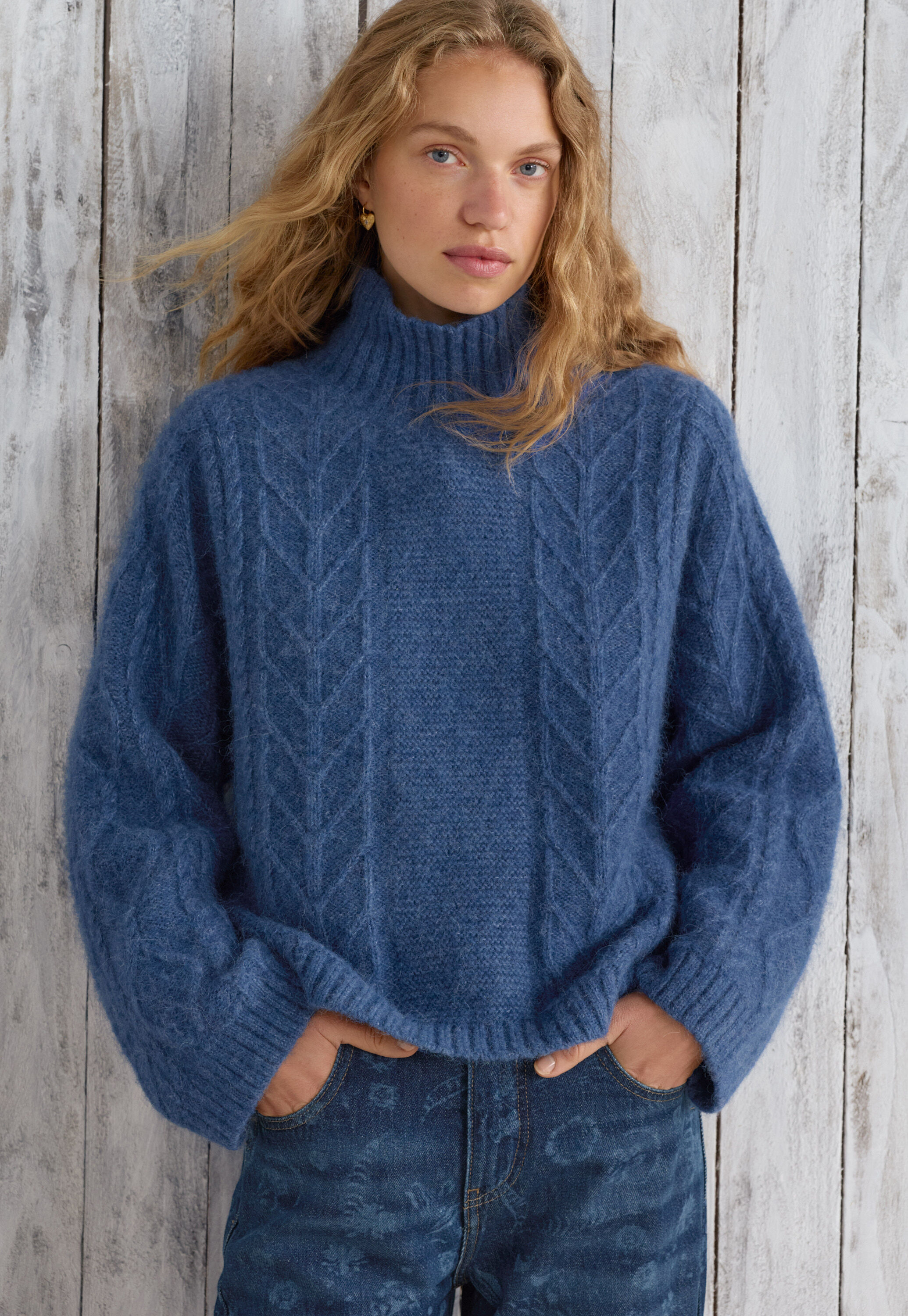 Zopfmuster-Pullover