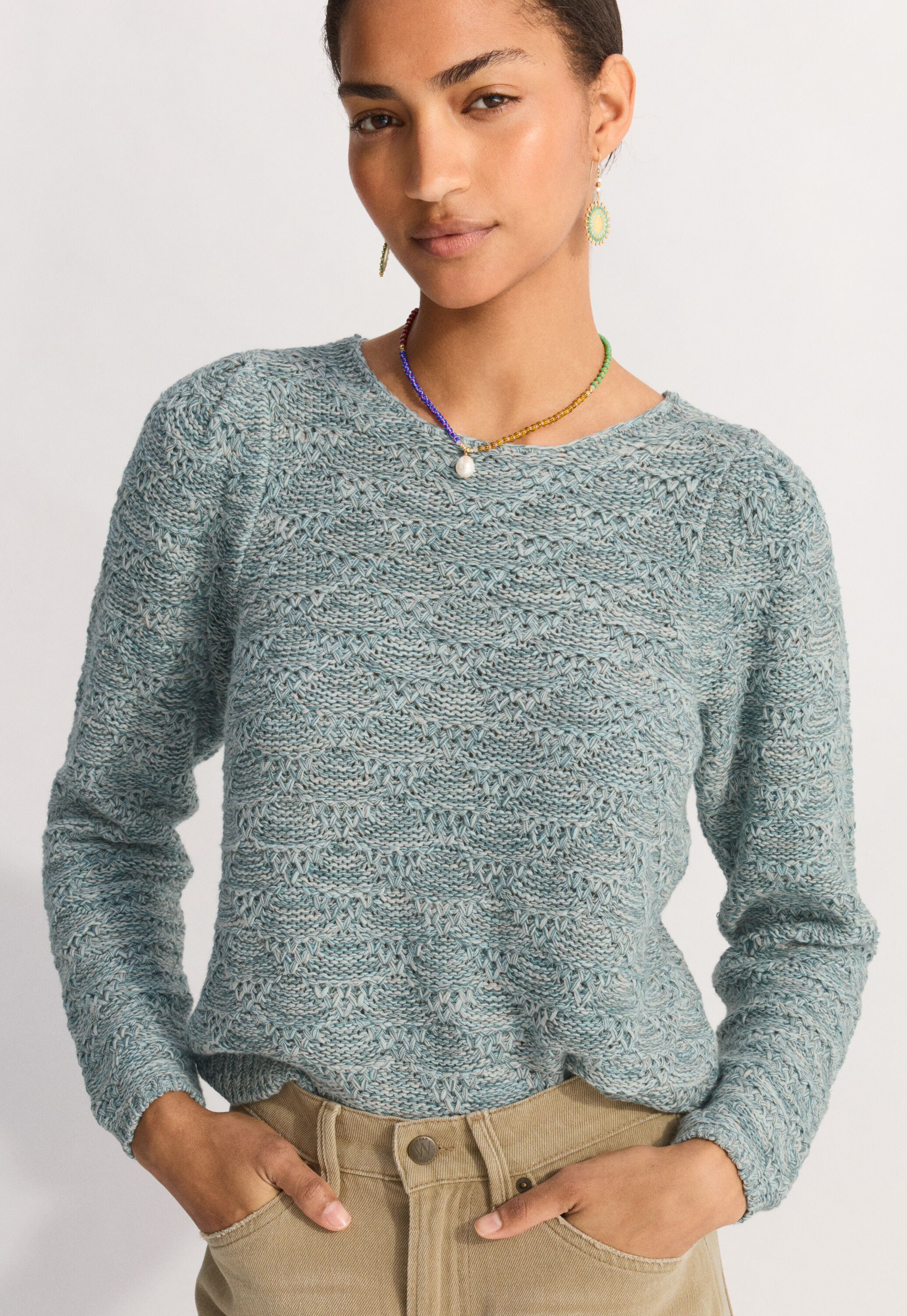 Pullover mit Zopfmuster