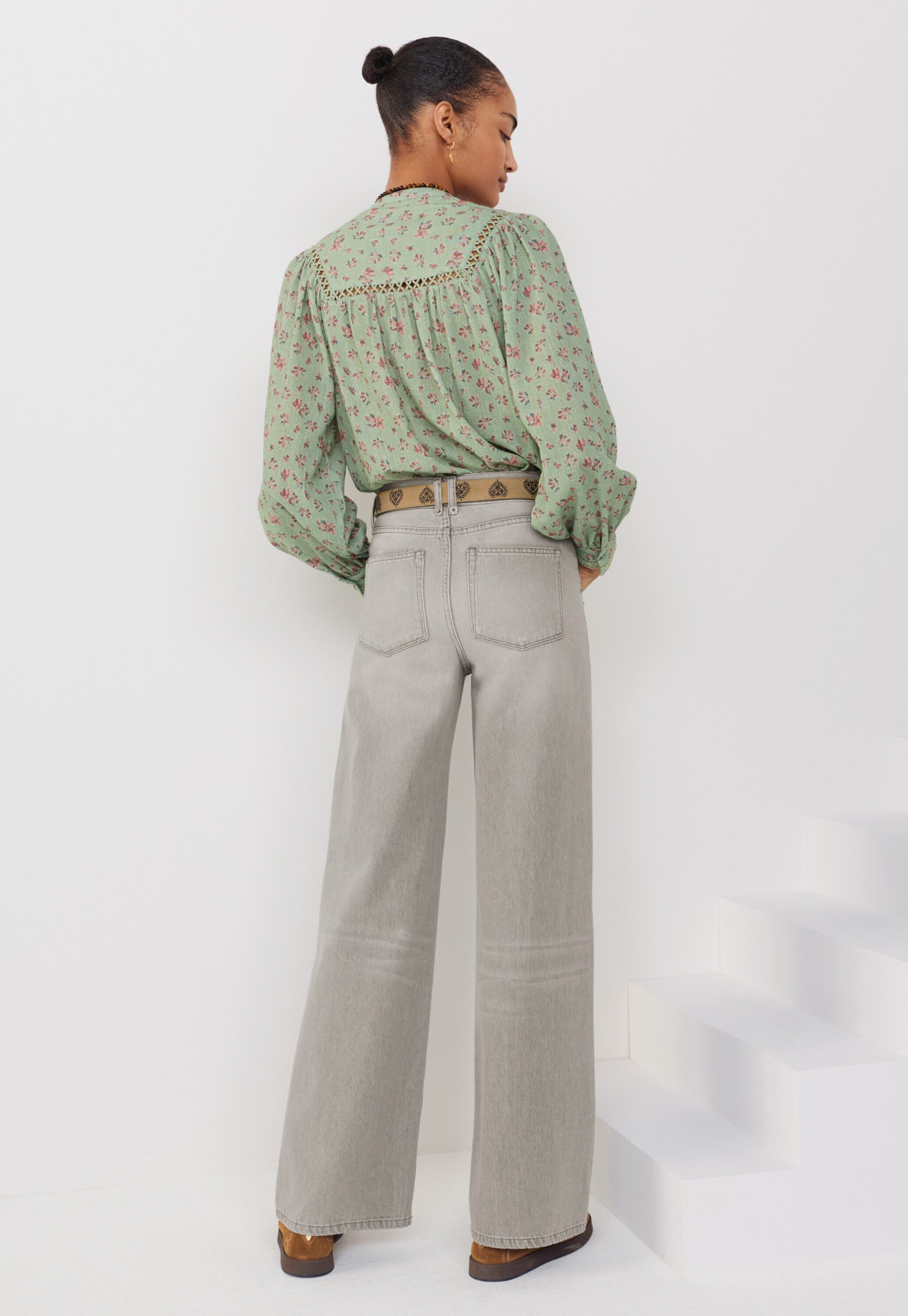 Gaze-Bluse mit Print