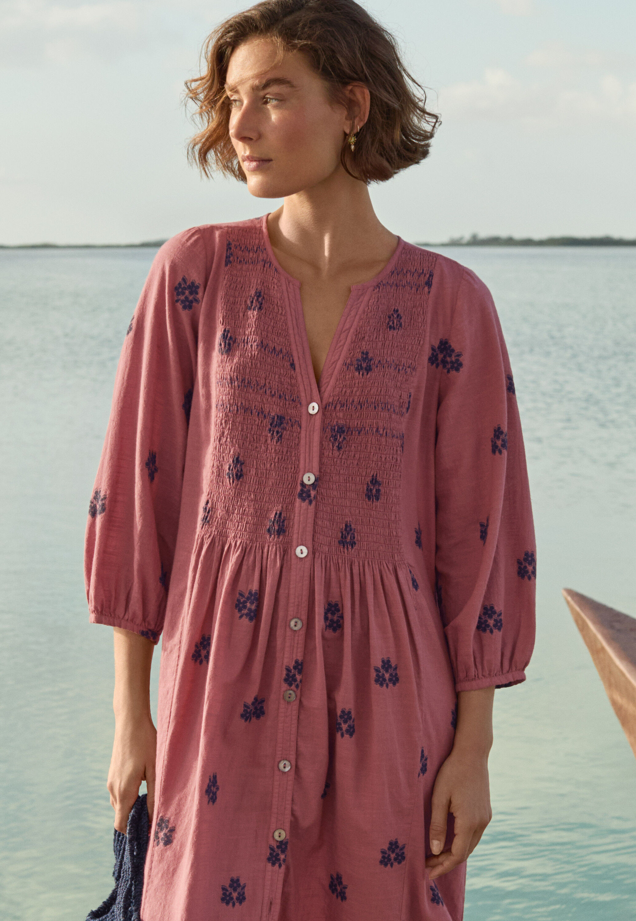 Kleid aus geklipptem Jacquard