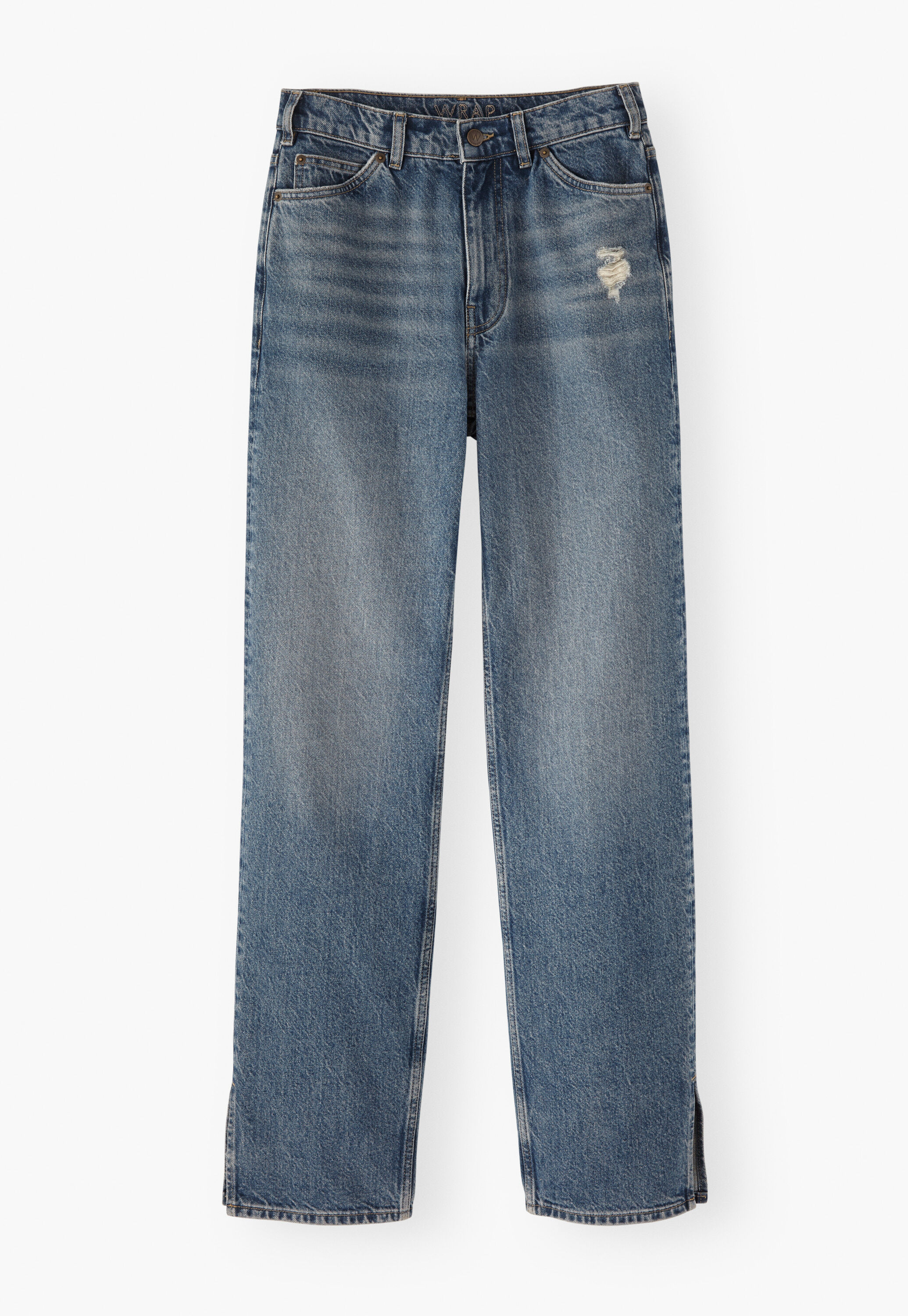 Jeans mit geschlitztem Saum