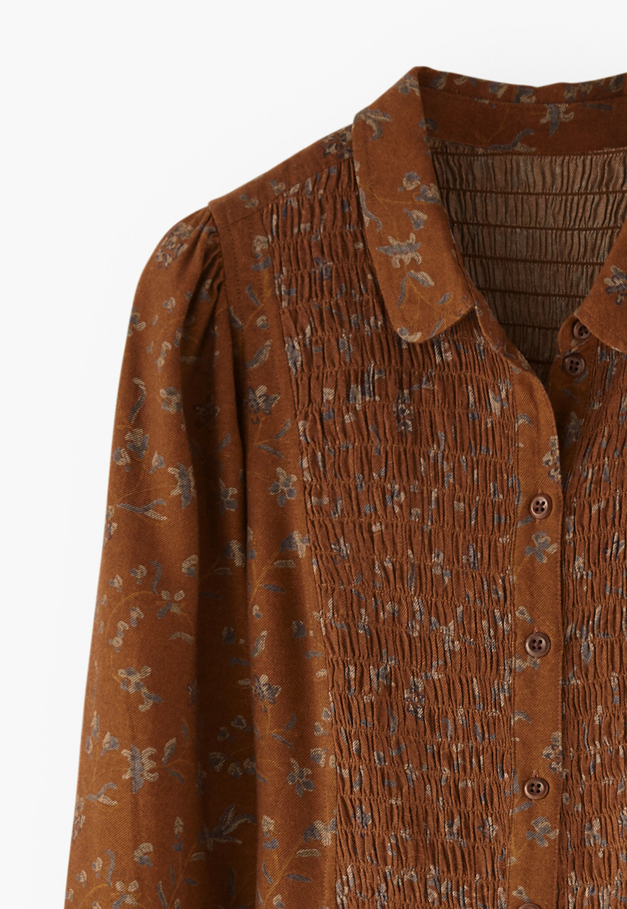 Bedrucktes Kleid mit Kr&auml;uselungen