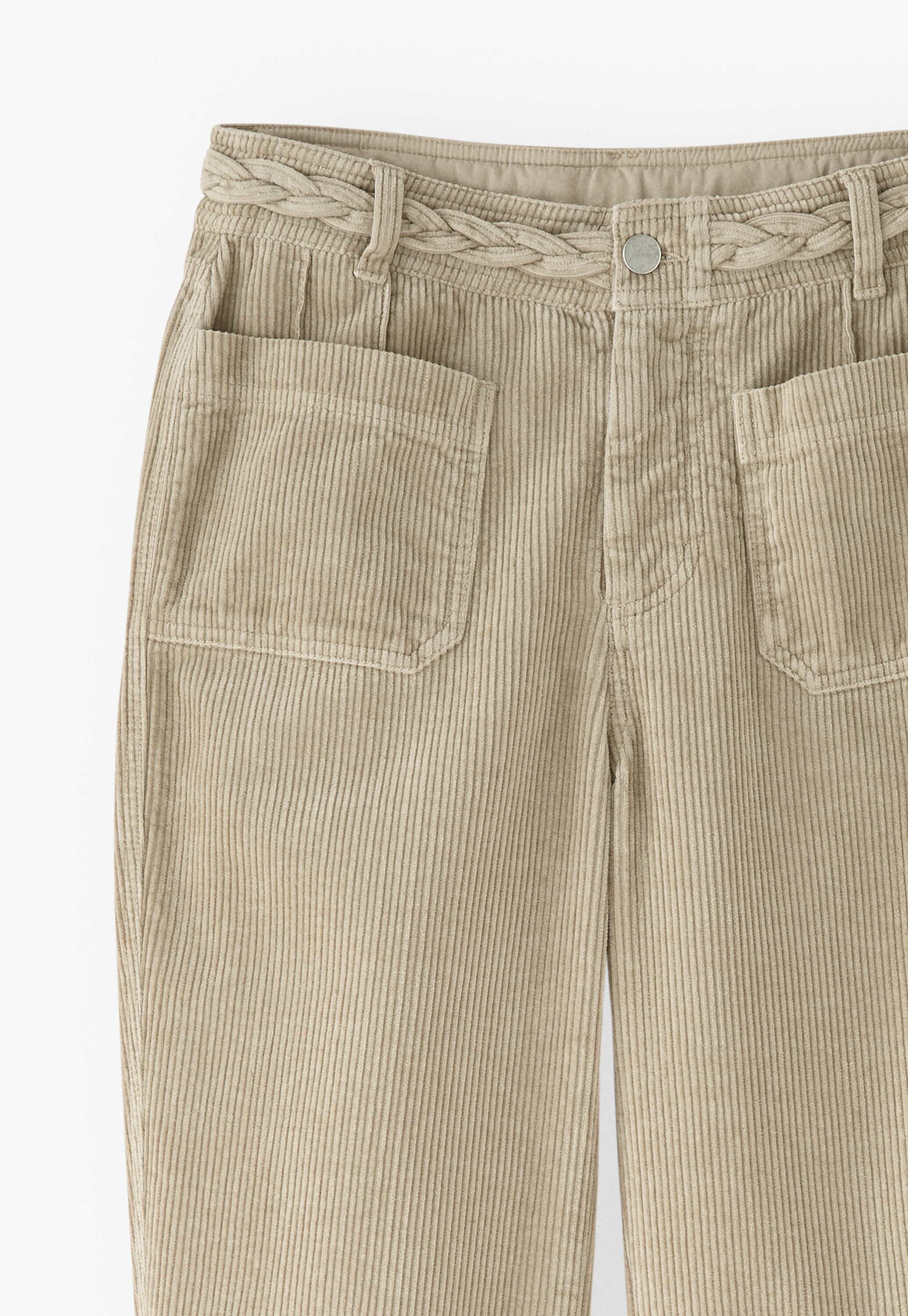 Cordhose mit geflochtenem Detail